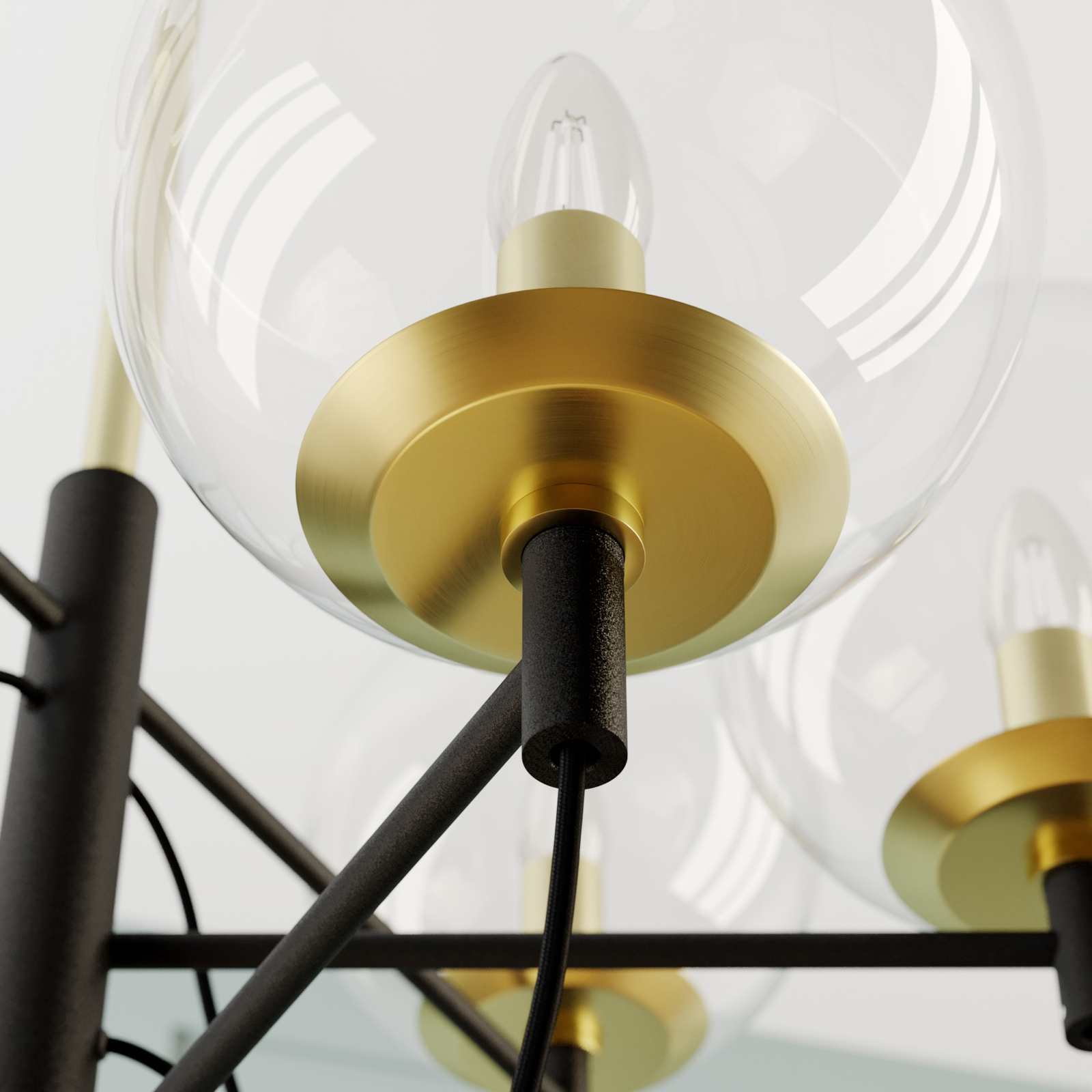 Lucande Sotiana colgante, bolas vidrio, 6 luces