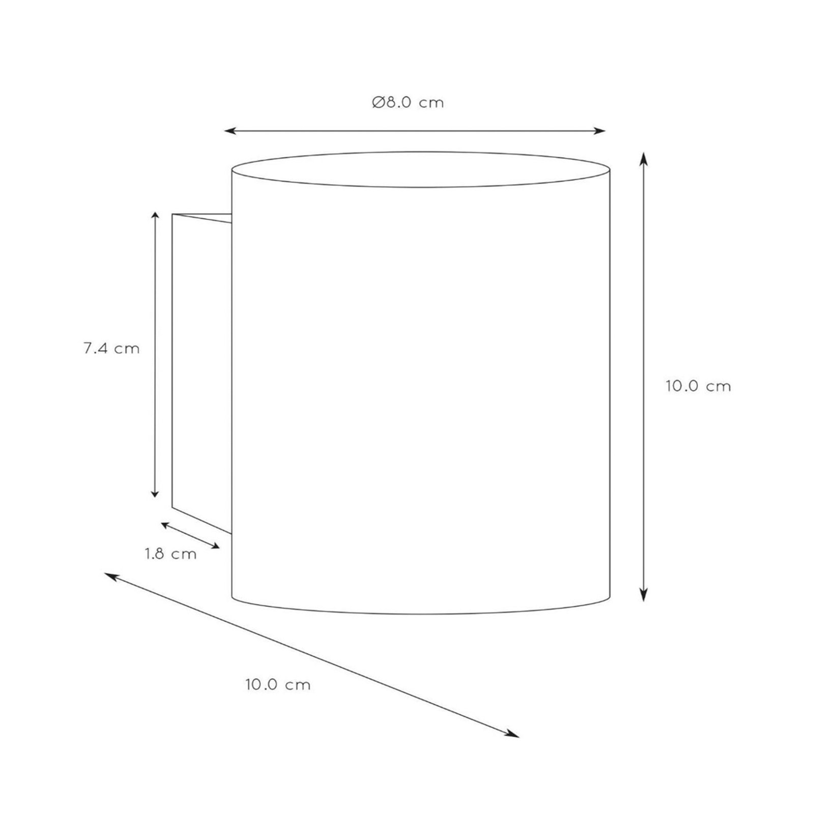 Wandleuchte Xera, schwarz, Ø 8 cm, Up-/Downlight, Aluminium