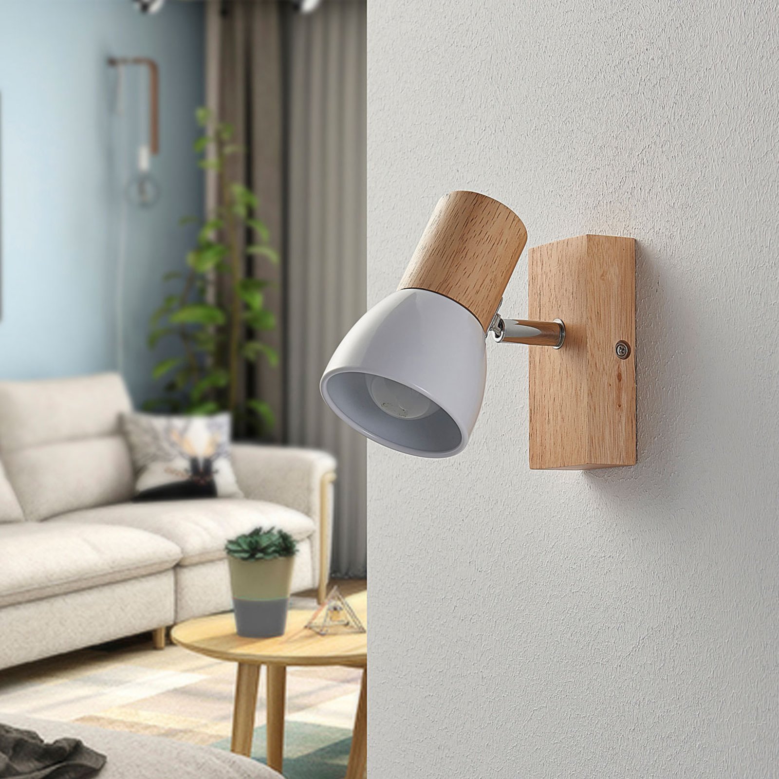 Thorin Wall Lamp Light Wood/White - Lindby