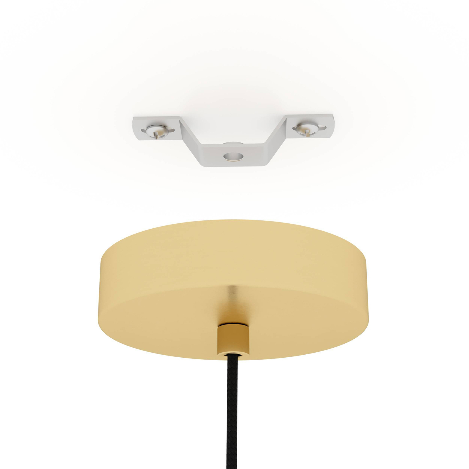 Viseća lampa Caprarola, Ø 20 cm, boja pijeska, staklo/metal