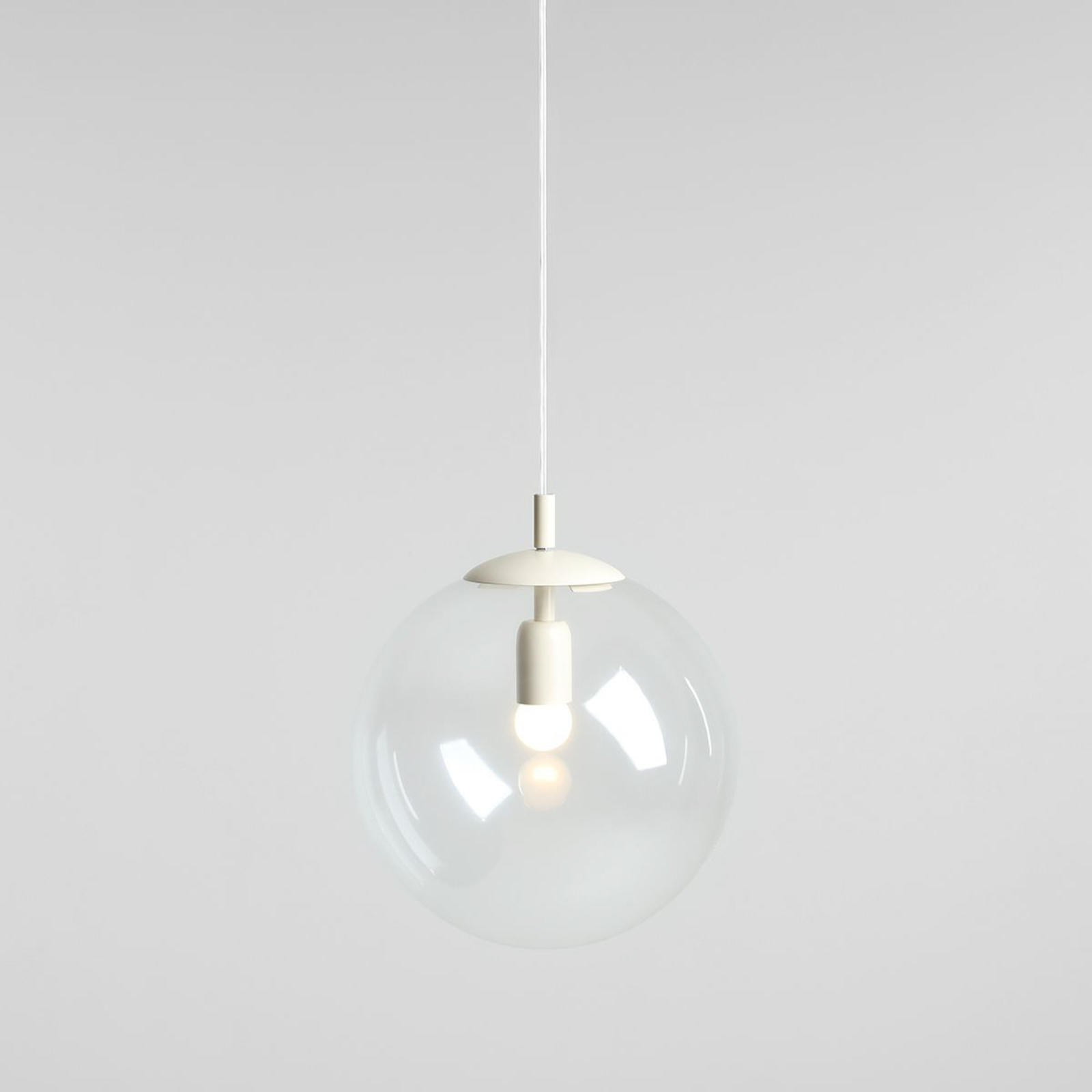 Dione pendant light, 1-bulb, clear/cream