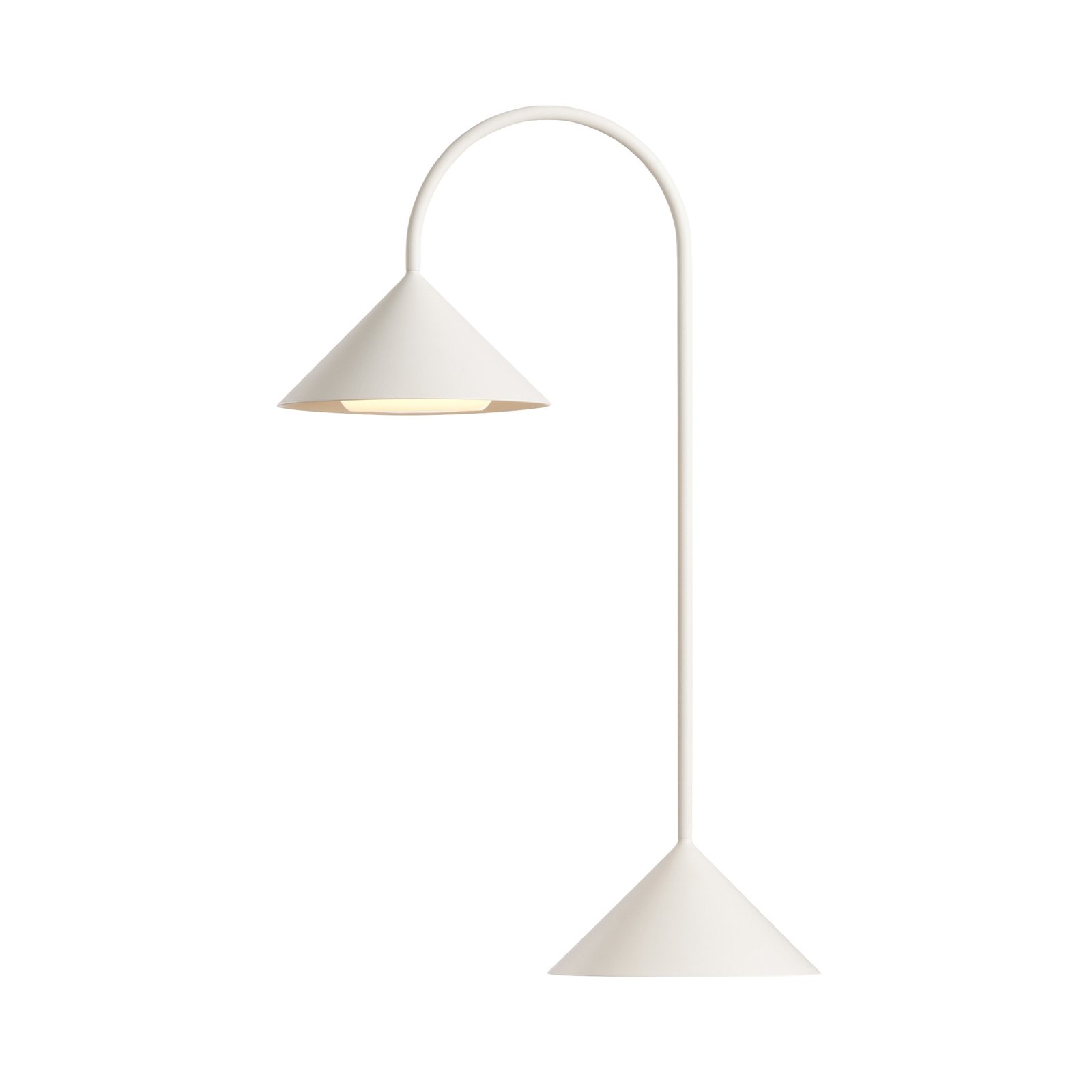 LED stolová lampa FRANDSEN Grasp, biela, výška 47 cm, kov