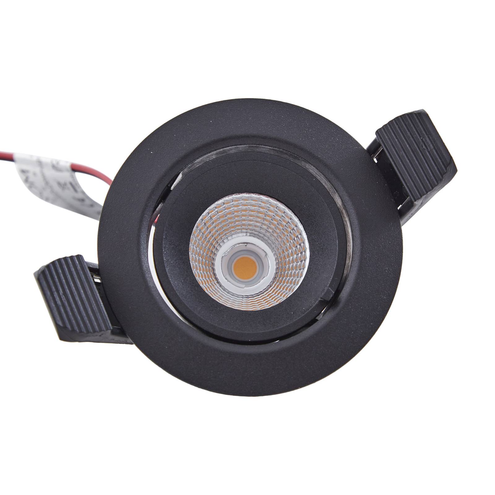 Arcchio Harcos downlight LED, czarny, Ø 8 cm, 4000K