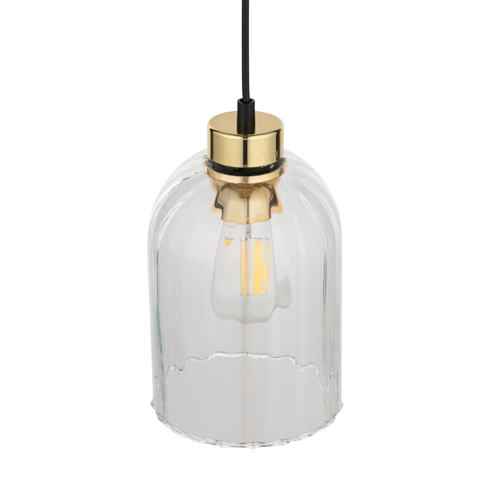 Staklena viseća svjetiljka Satipo, jedna žarulja, prozirna