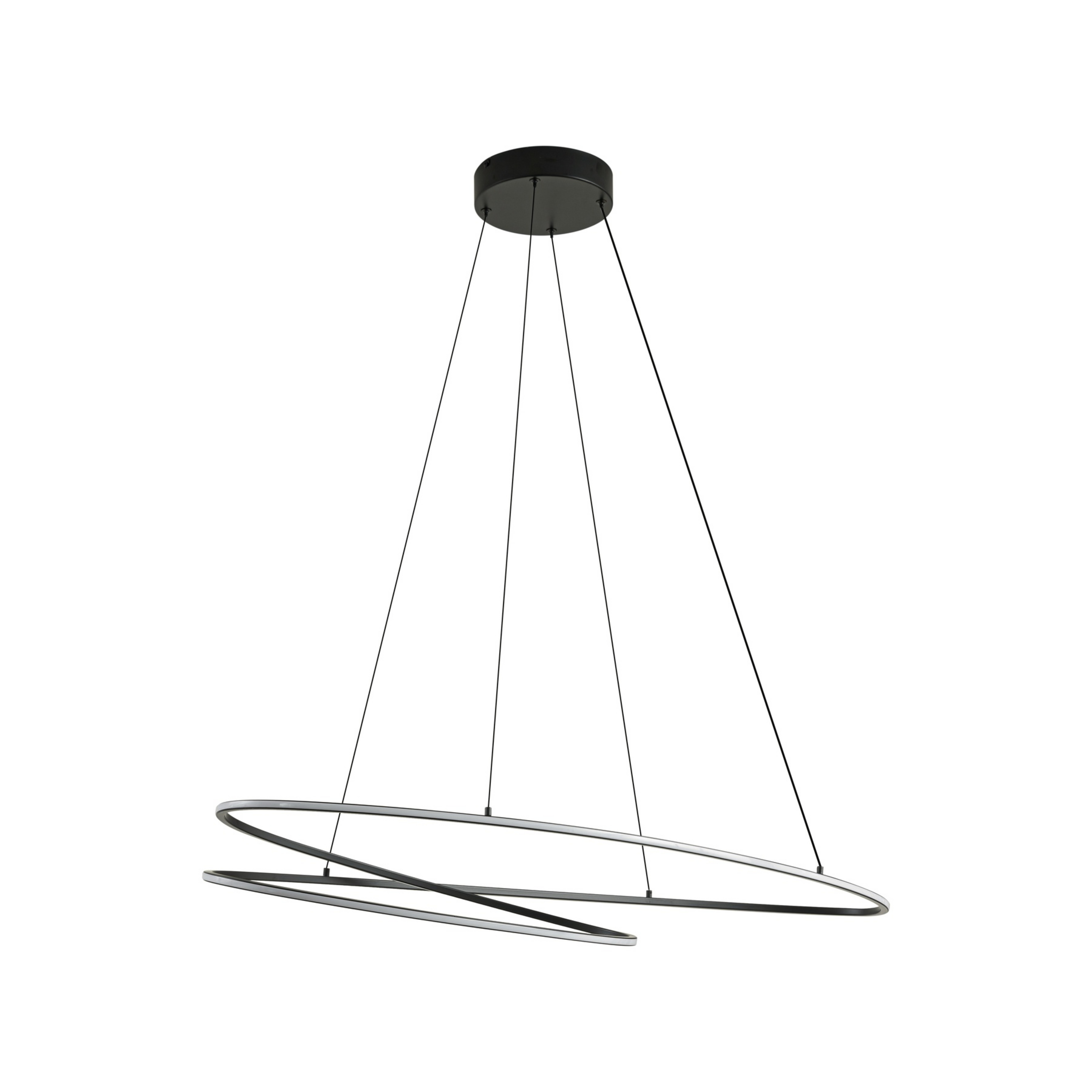 Gavril LED pendant light, black, dimmable, 100 cm - Lucande