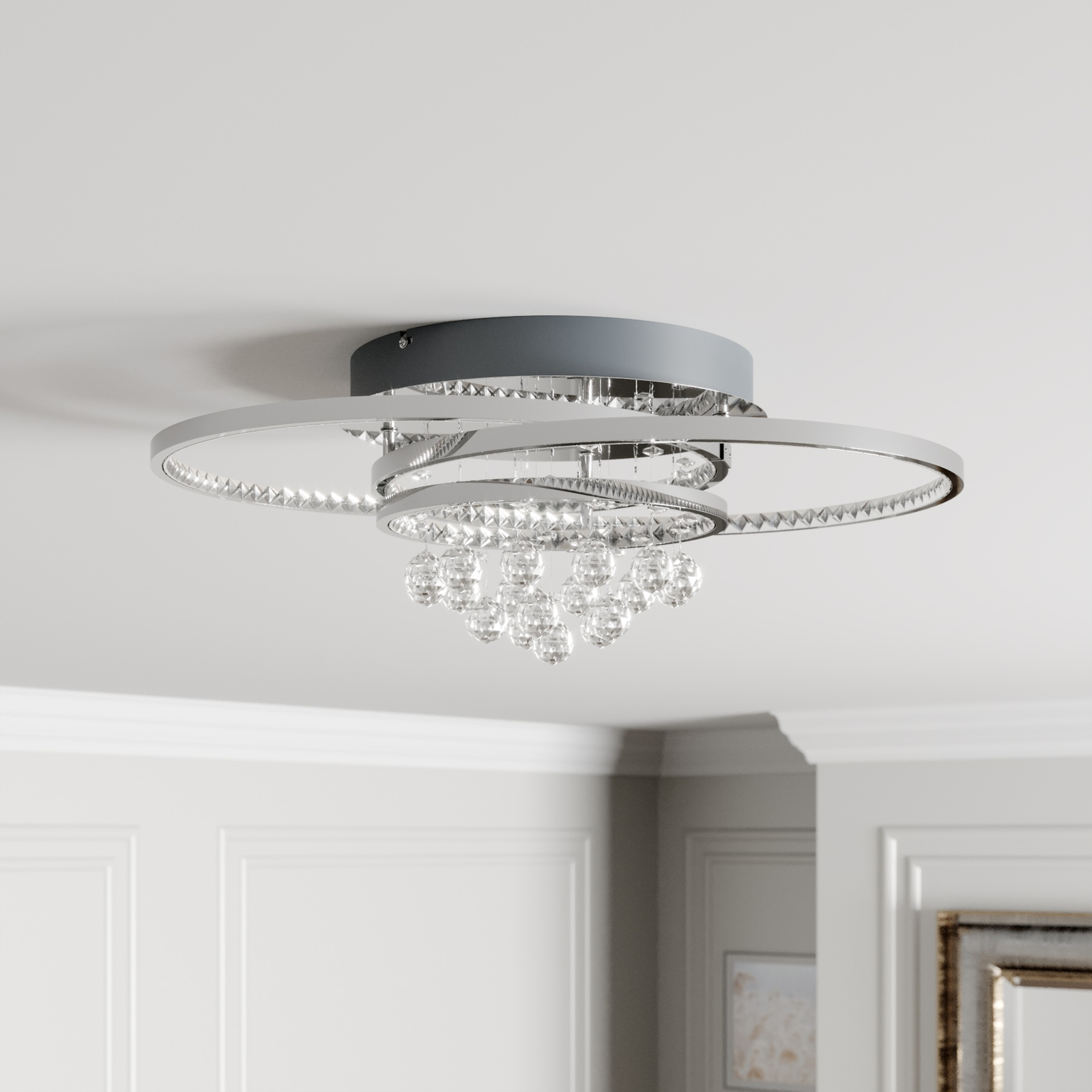 Lucande Keely LED-Deckenleuchte Kristall