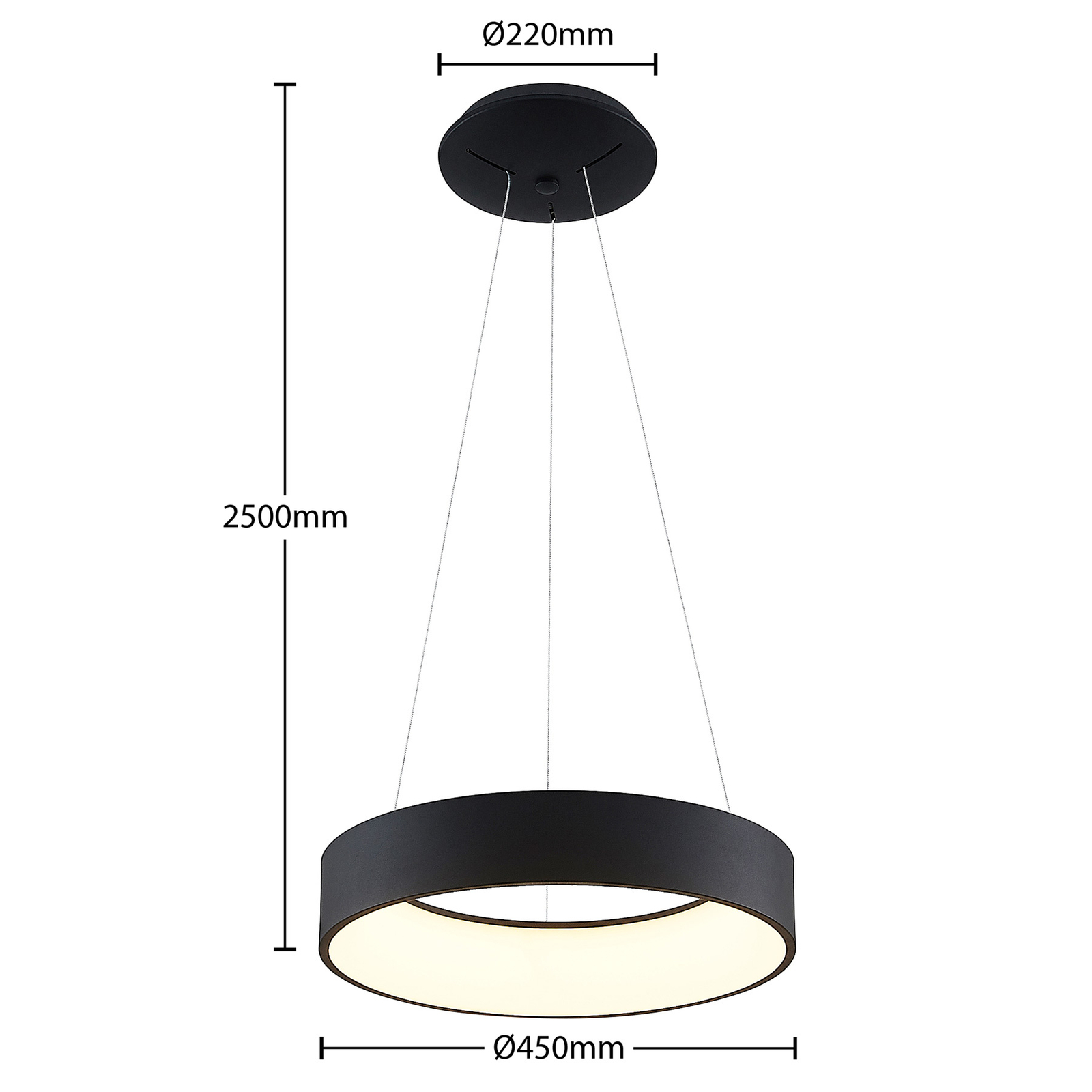 Arcchio Aleksi suspension LED, Ø 45 cm, ronde