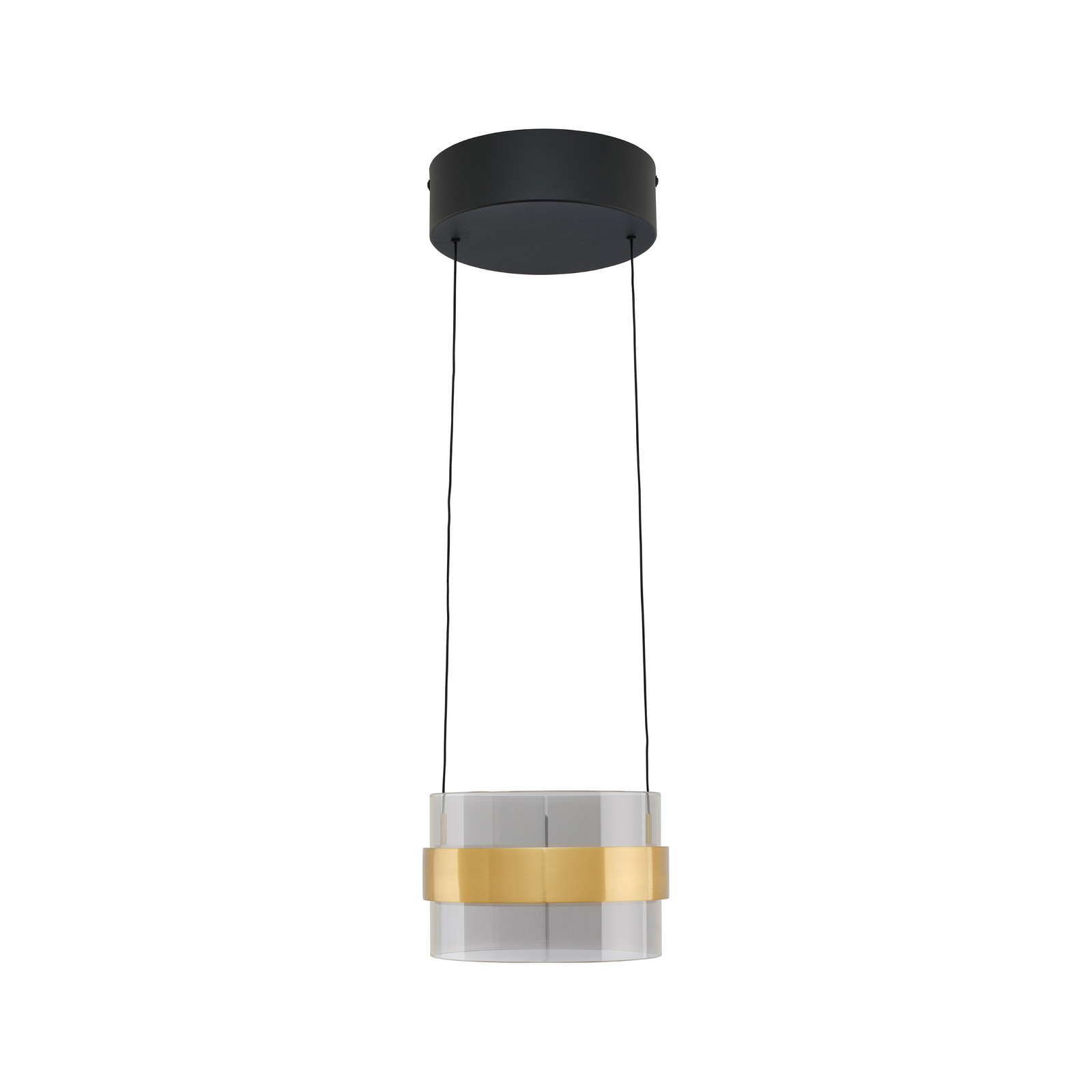 Suspension LED Inside, couleur laiton/gris fumé, Ø 22 cm