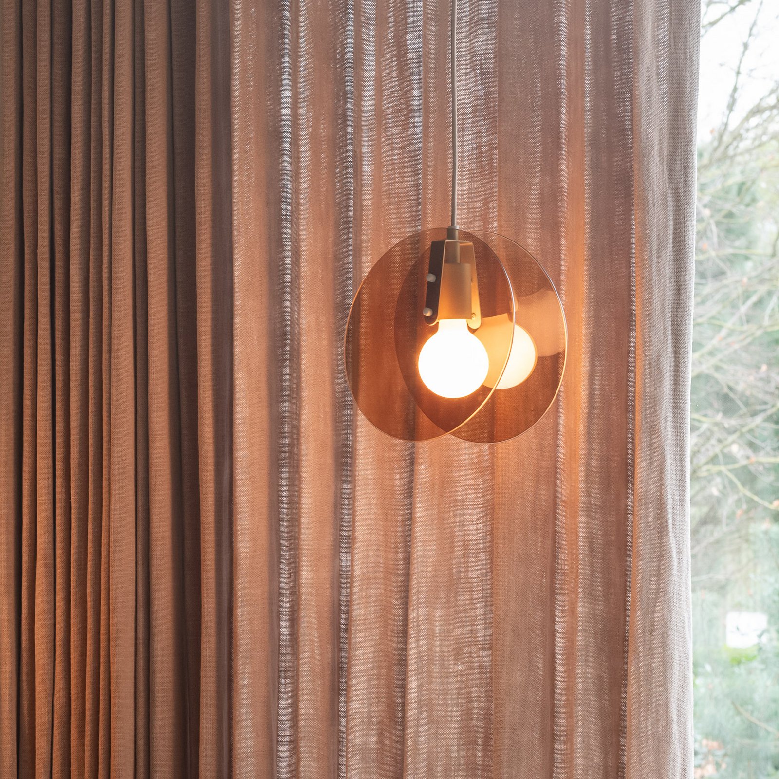 IT'S ABOUT ROMI Toledo hanging light, brown, Ø 25 cm