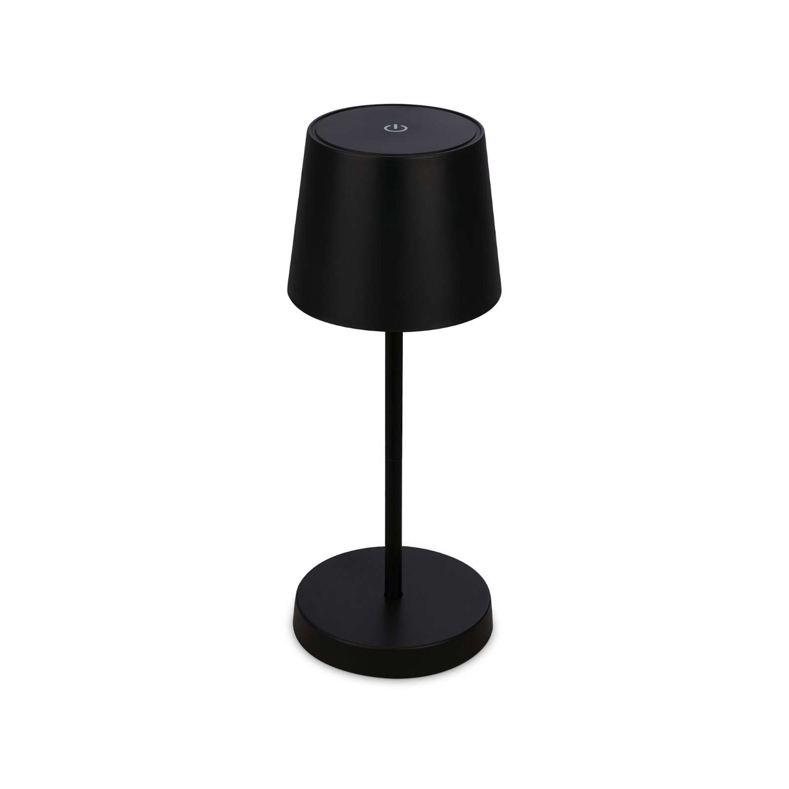 Piha LED asztali lámpa újratölthető akkumulátorral, fekete színben