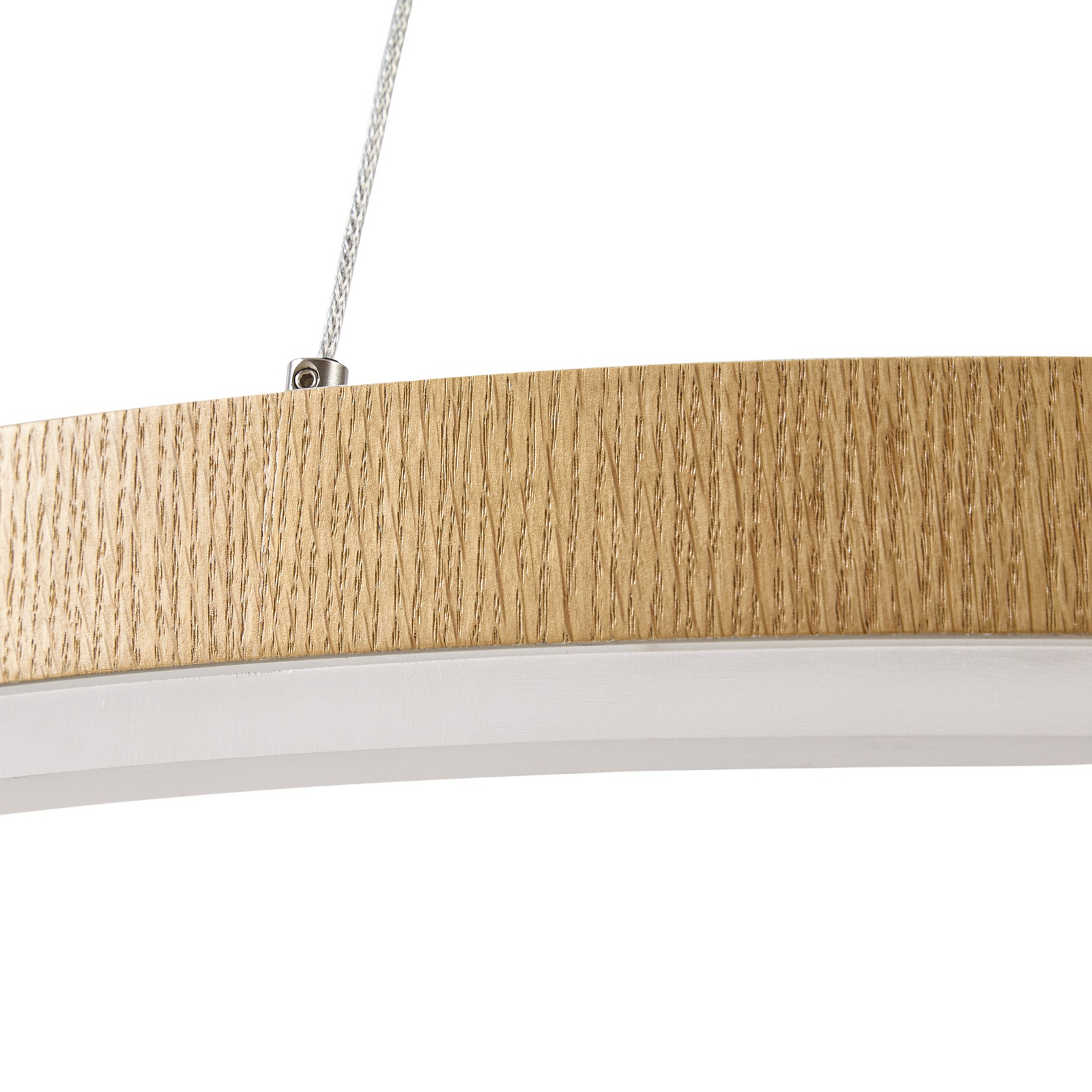 Suspension LED Thelma, chêne naturel/gris, Ø 70 cm - Lucande Suspension LED Thelma, chêne naturel/gris, Ø 70 cm - Lucande