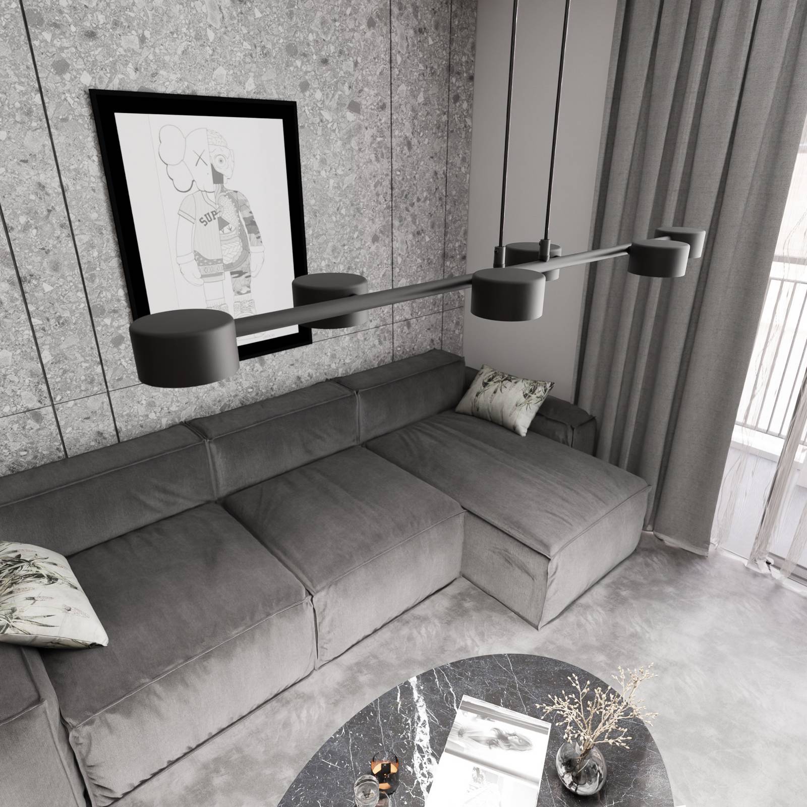 Deckenstrahler, Megara, Länge 80 cm, Metall, 6-flg. günstig online kaufen