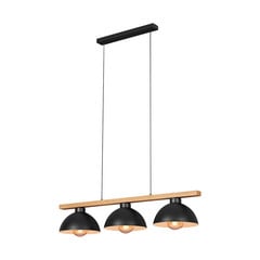 Lampada a sospensione 4046-035, nero/legno, 3 luci