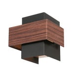 LED wall light Muro 3367, wood look, up/down, G9, 2,700 K