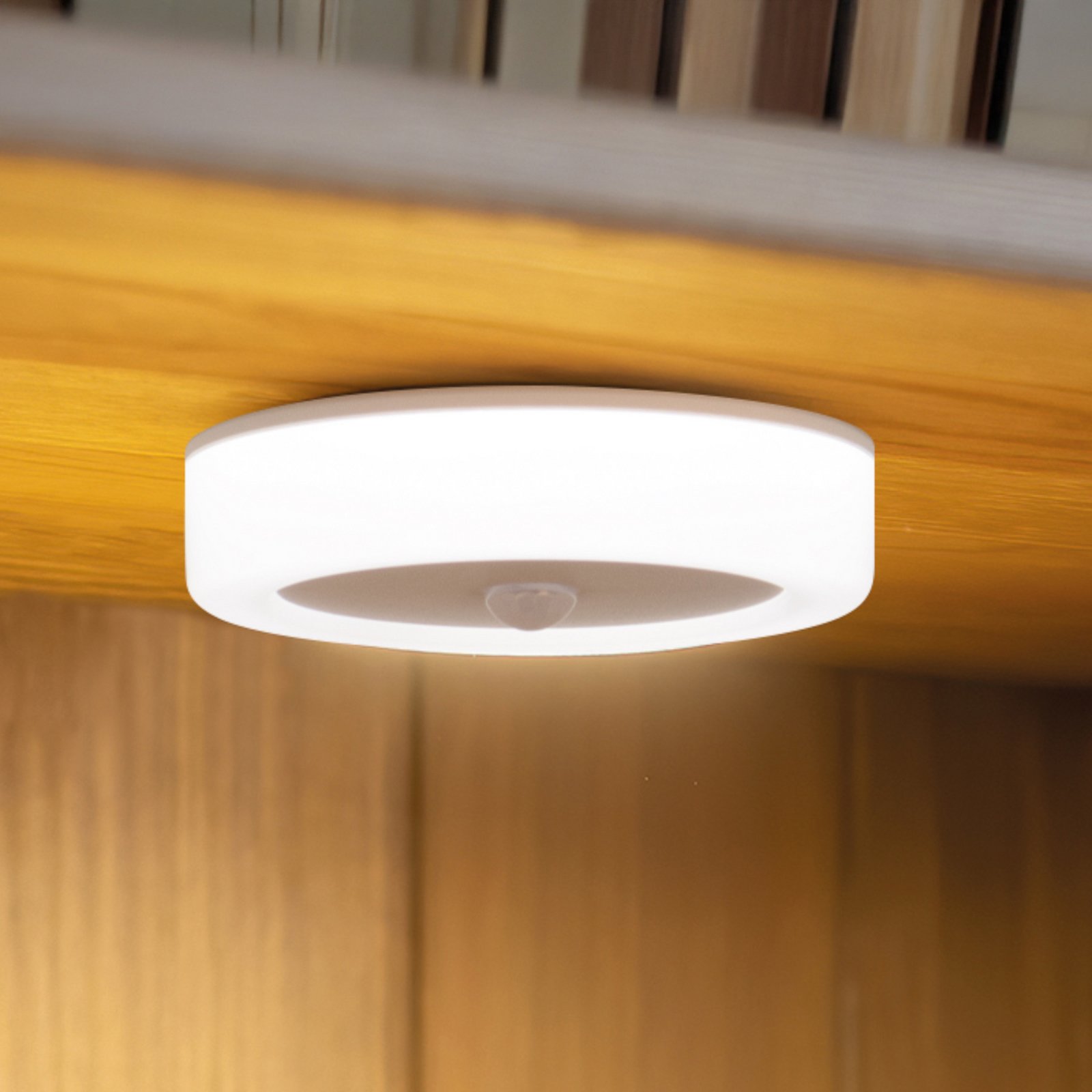 LED under-cabinet light Magnetics, Ø9cm, sensor, 6,500K