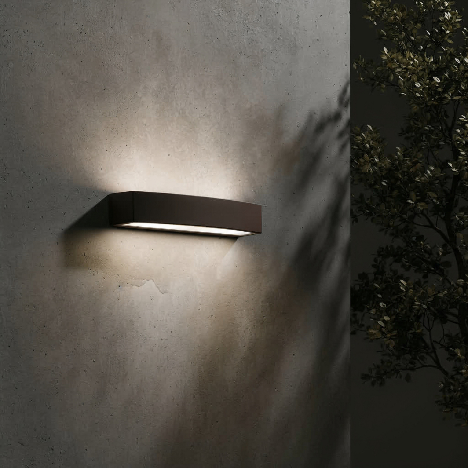 Ideal Lux Außenwandlampe Andromeda, kaffee, Breite 45 cm E27
