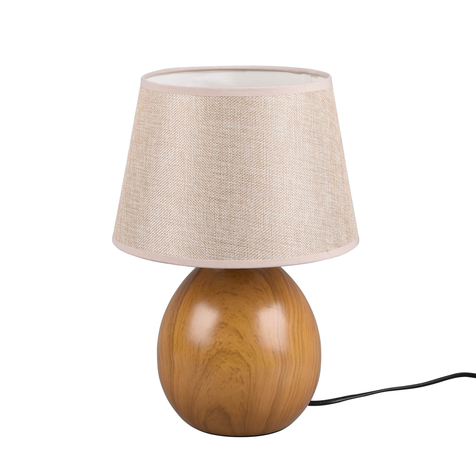 Stolová lampa Loxur, 35 cm, béžová/drevený vzhľad