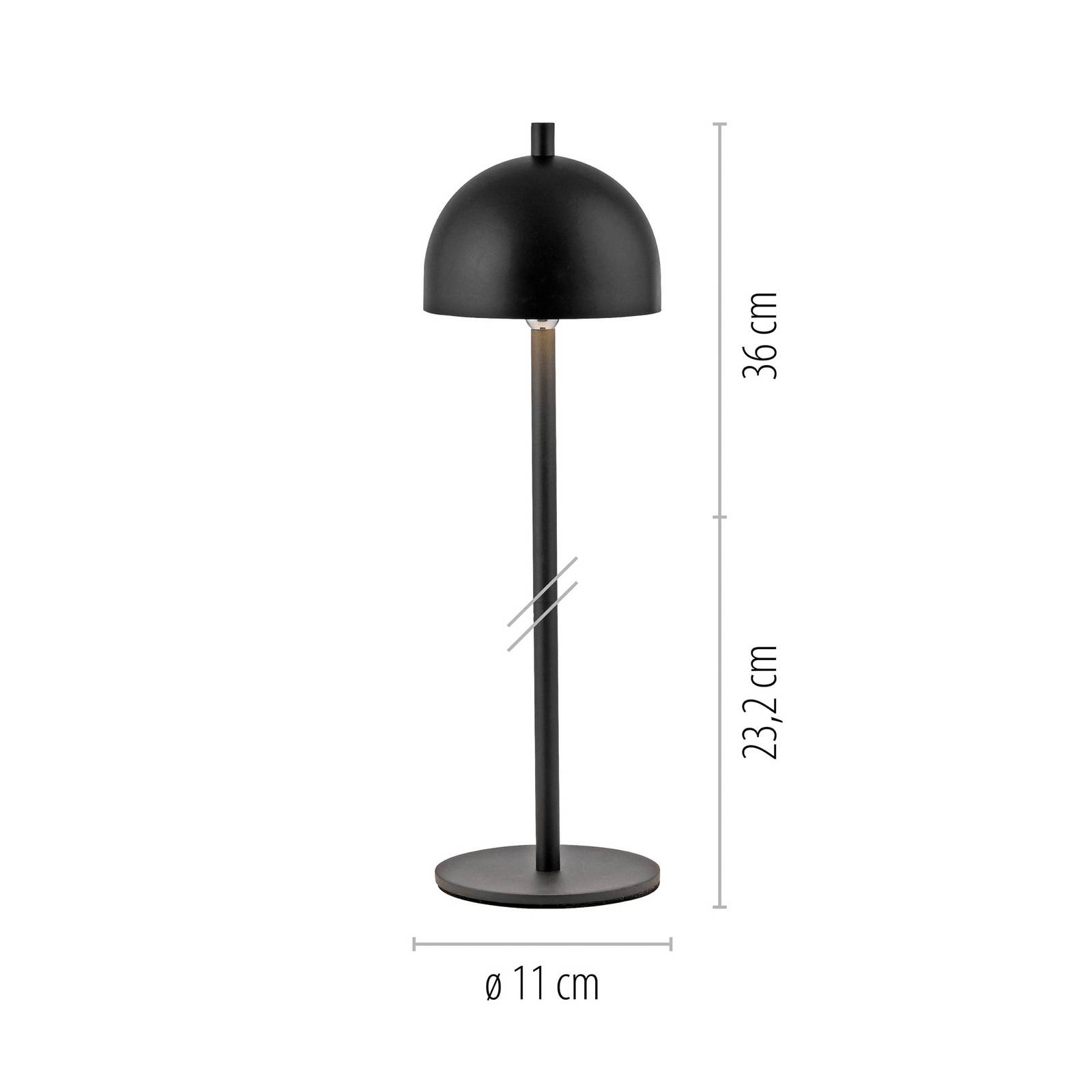 Schöner Wohnen lampa stołowa LED z akumulatorem Bellies, czarna, IP54