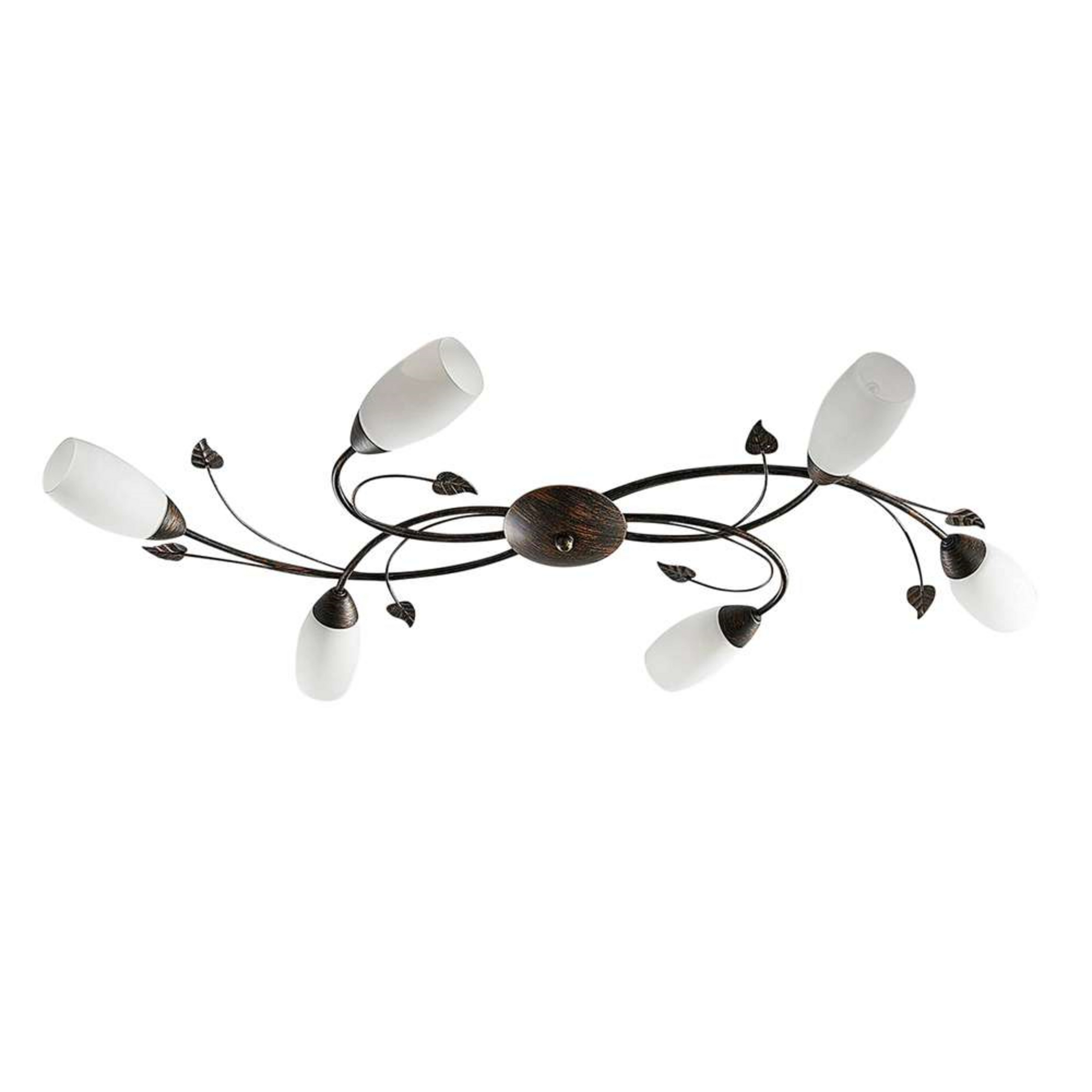 Stefania 6 Ceiling Lamp White/Black-Gold - Lindby