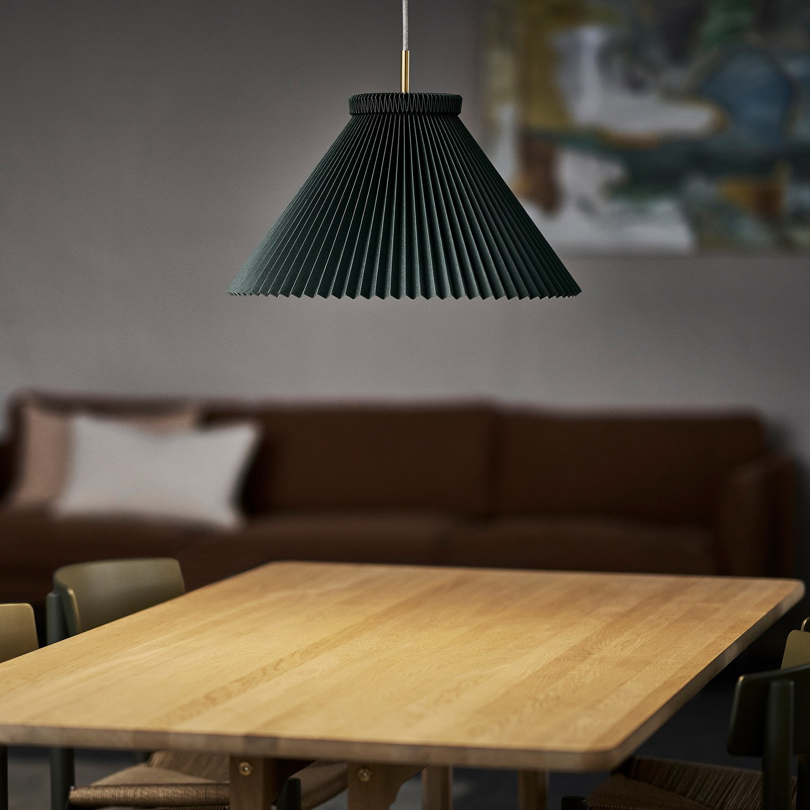 LE KLINT Hängeleuchte Model 1, moosgrün, Papier, Ø 44 cm