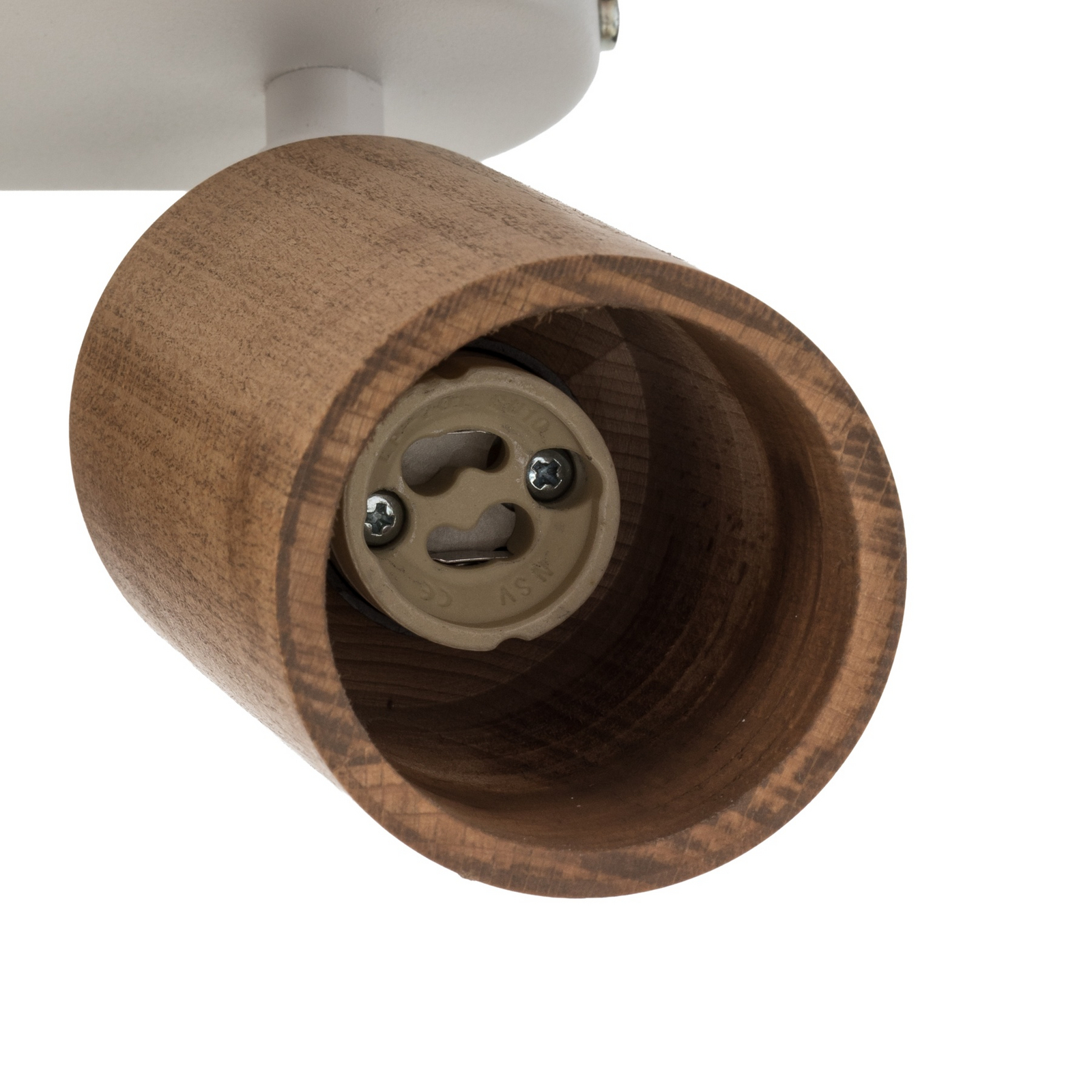 Nisse ceiling spotlight, white, length 33 cm, 3-bulb, wood/metal Nisse ceiling spotlight, white, length 33 cm, 3-bulb, wood/metal