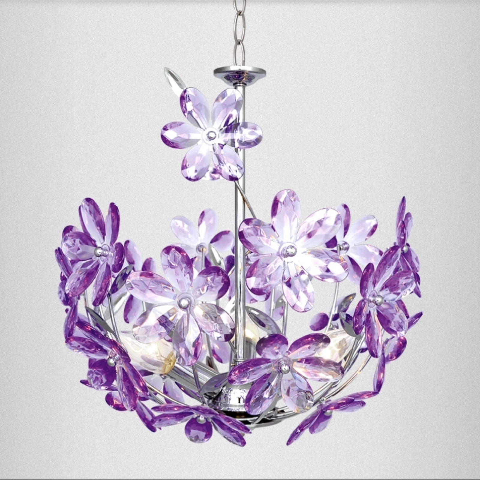 Globo PURPLE 3 Lamp Pendant, for Living / Dining Room, Acrylic glass, metal, E14, 40 W, energy efficiency: A++