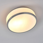 Deckenleuchte Flush IP44, silber satiniert