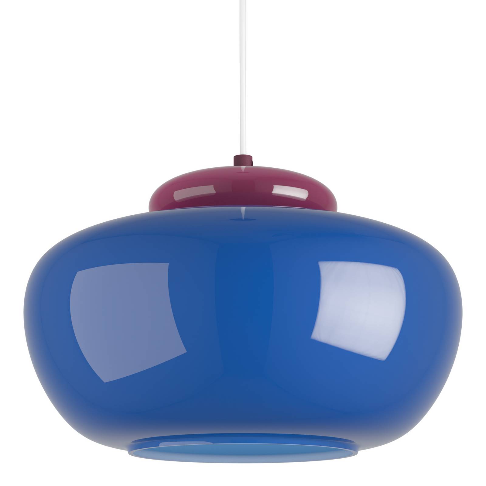 Żyrandol Berardelli, niebieska/morwa, Ø 30 cm, szkło, E27