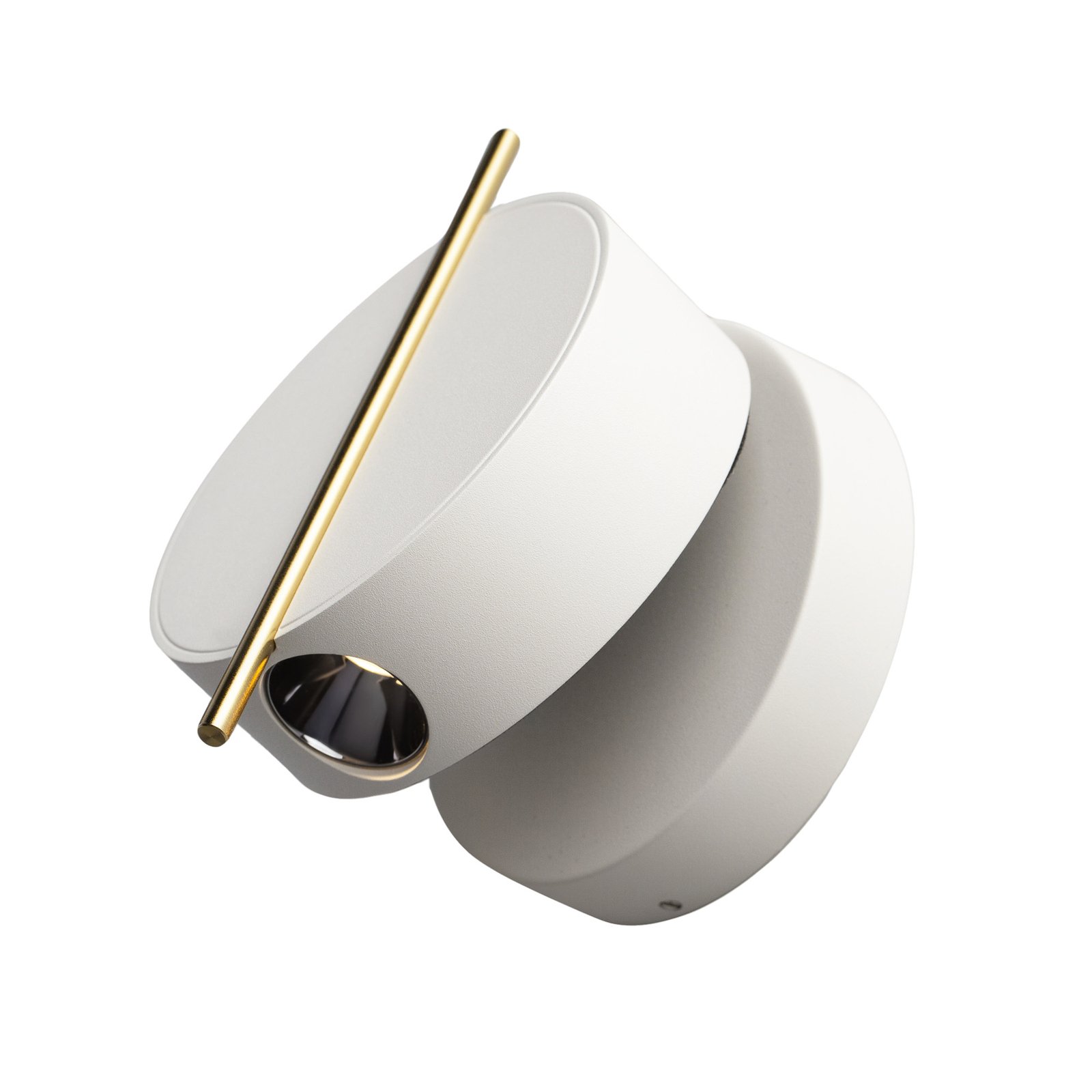 Maytoni LED wall light Nuance, white / gold-coloured, Ø 10 cm