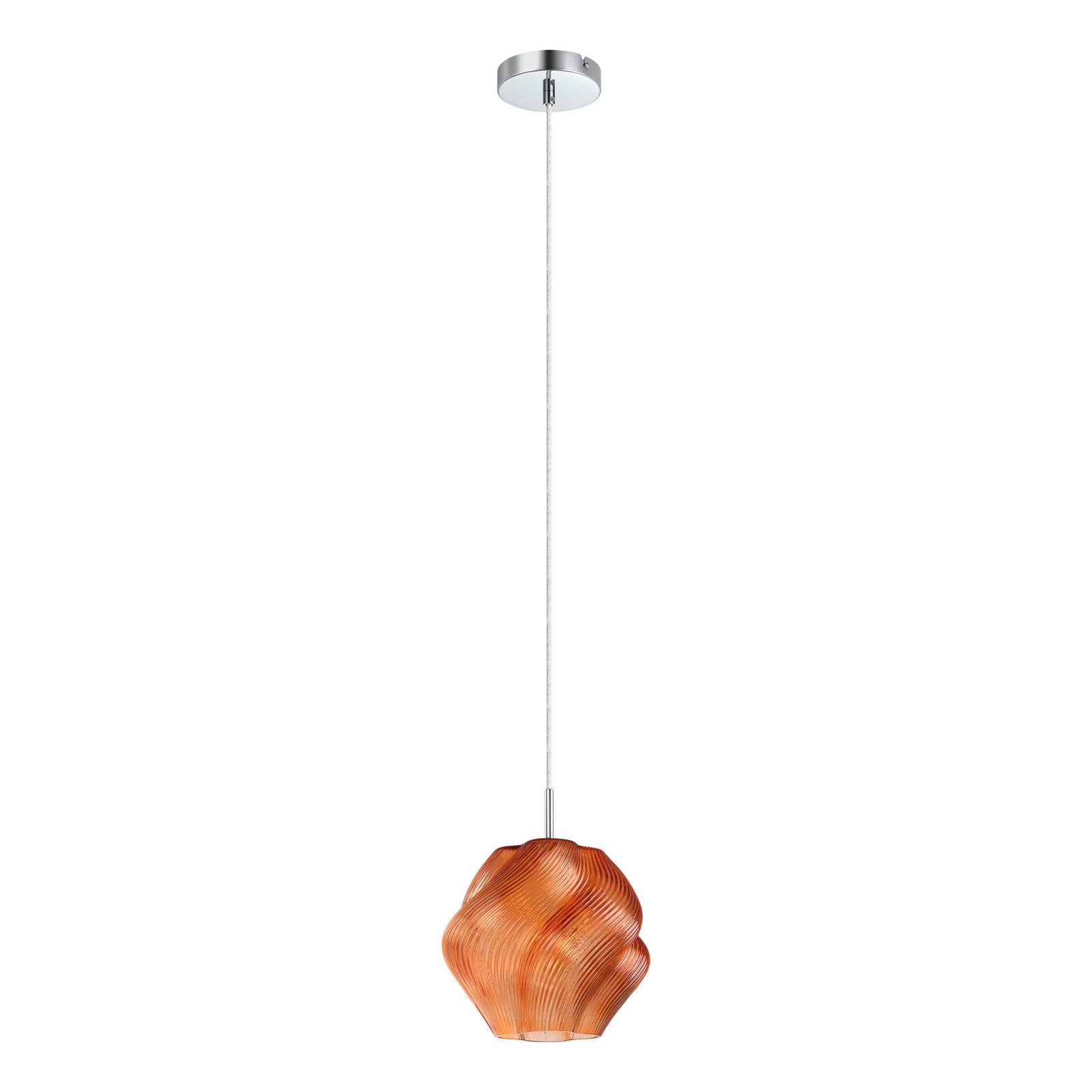 Żyrandol Meliciano, pomarańczowy, szklany, Ø 22 cm, E27