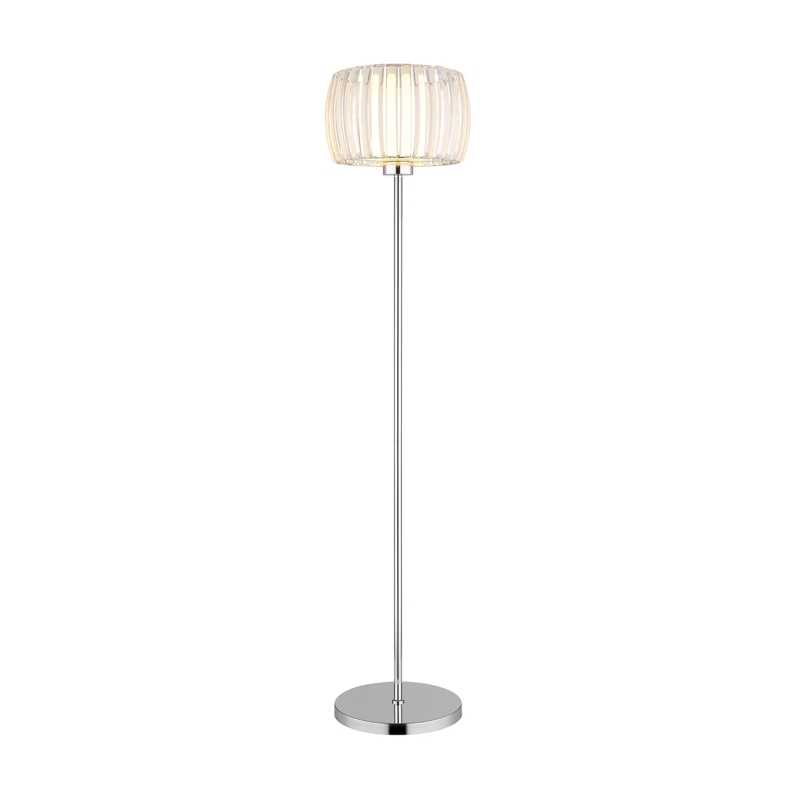 Stehleuchte Maribel, Höhe 150 cm, chrom/klar, Kunststoff