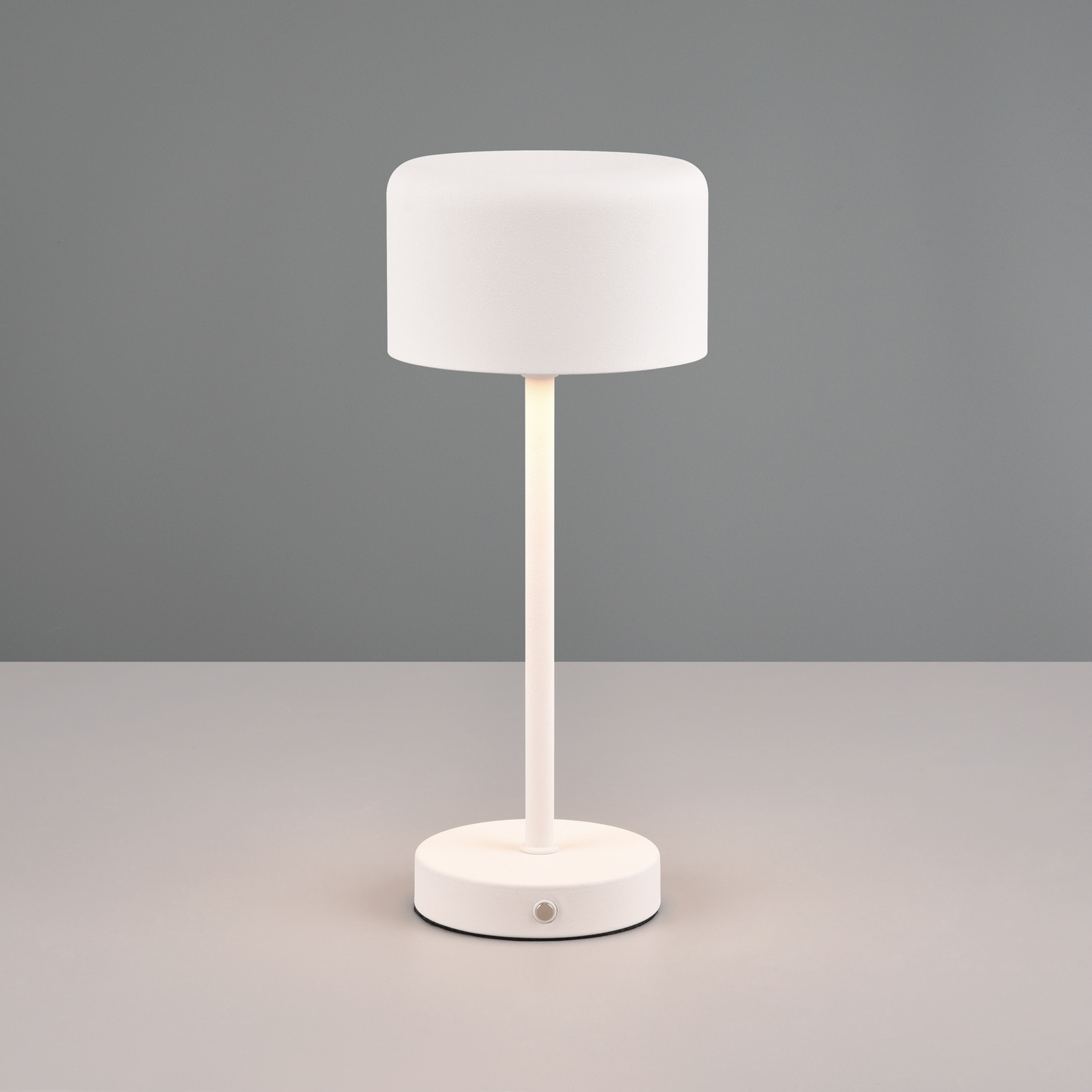 Jeff LED-es újratölthető asztali lámpa, matt fehér, magasság 30 cm, fém
