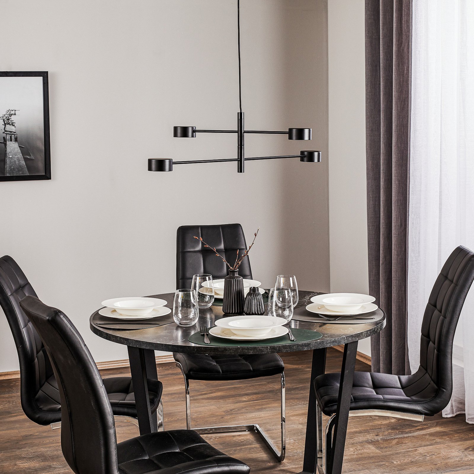 Clyde 4 LED Függőlámpa Black - Nordlux