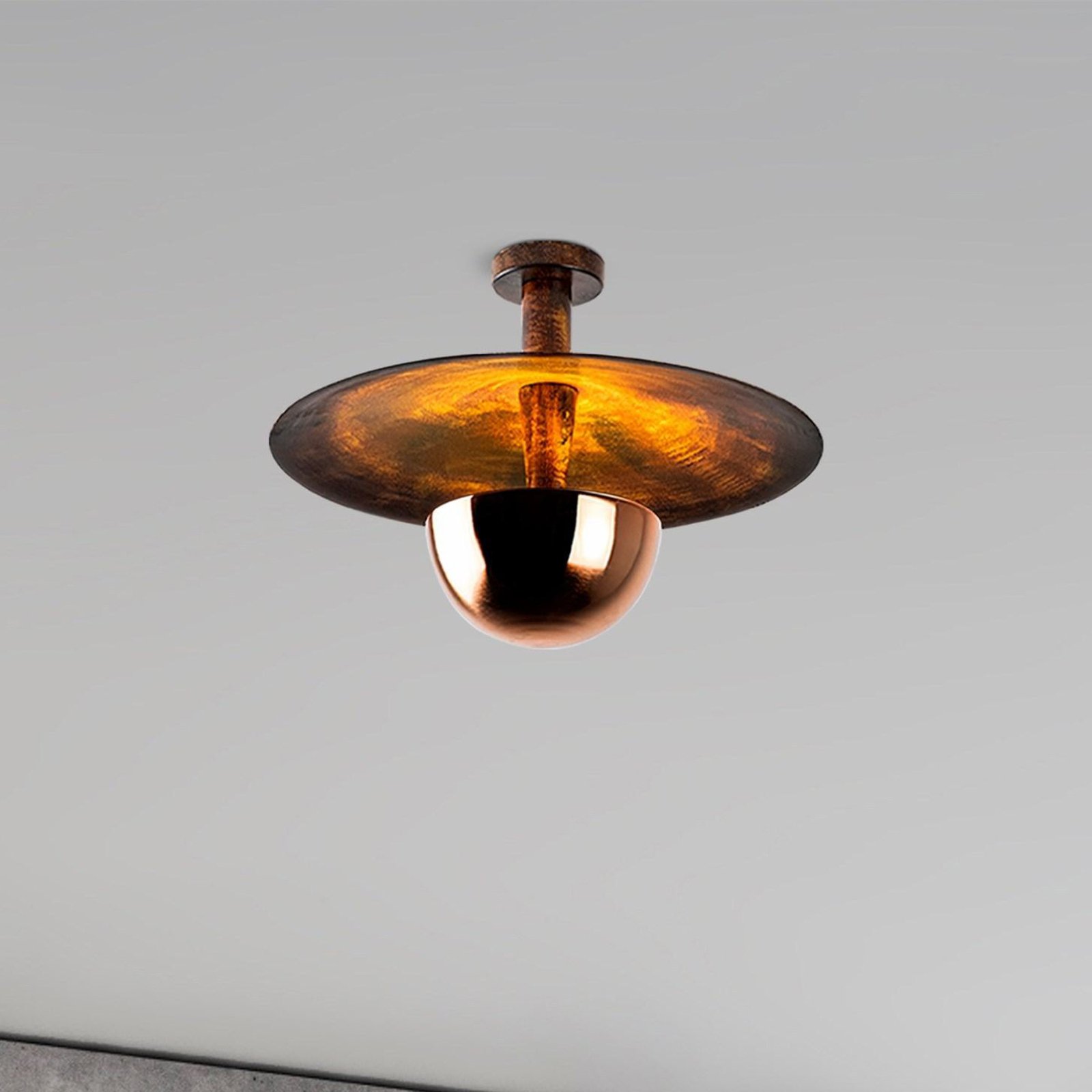 Kurt 13355 ceiling light, copper-coloured, metal, Ø 48 cm