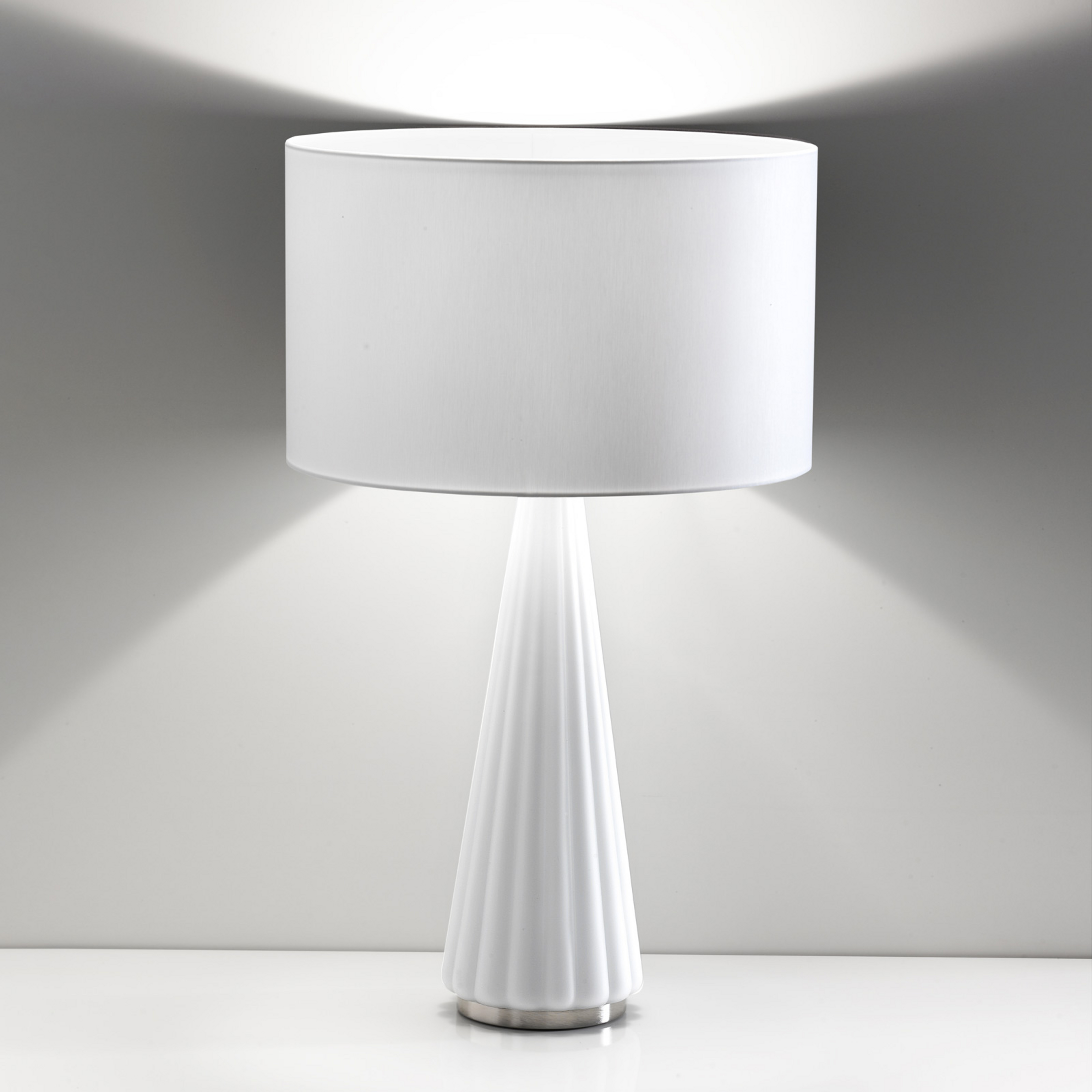 Lampe table Costa Rica abat-jour blanc, pied blanc