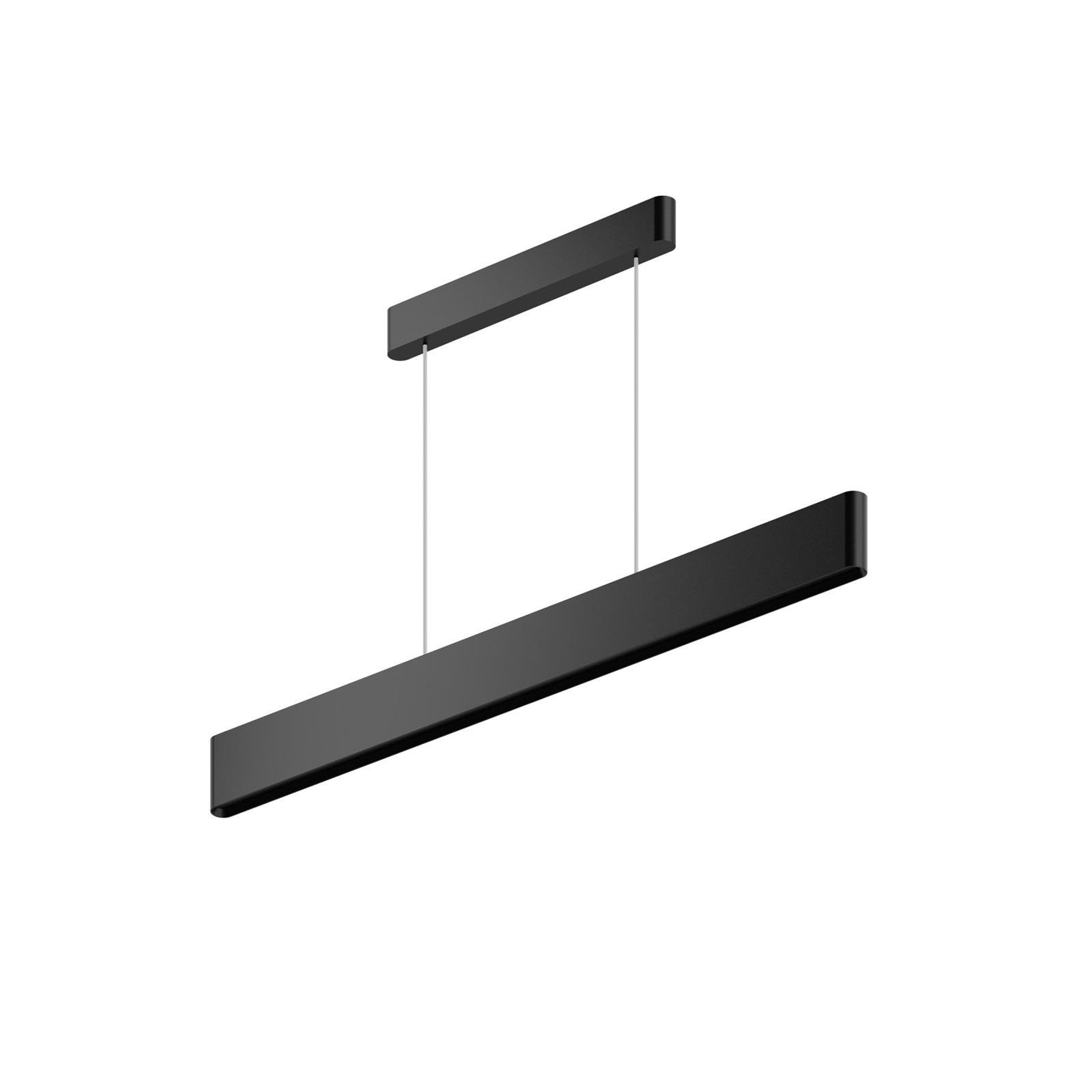 Candeeiro suspenso LED Satori, comprimento 86,4 cm, preto, 2700 K, alumínio