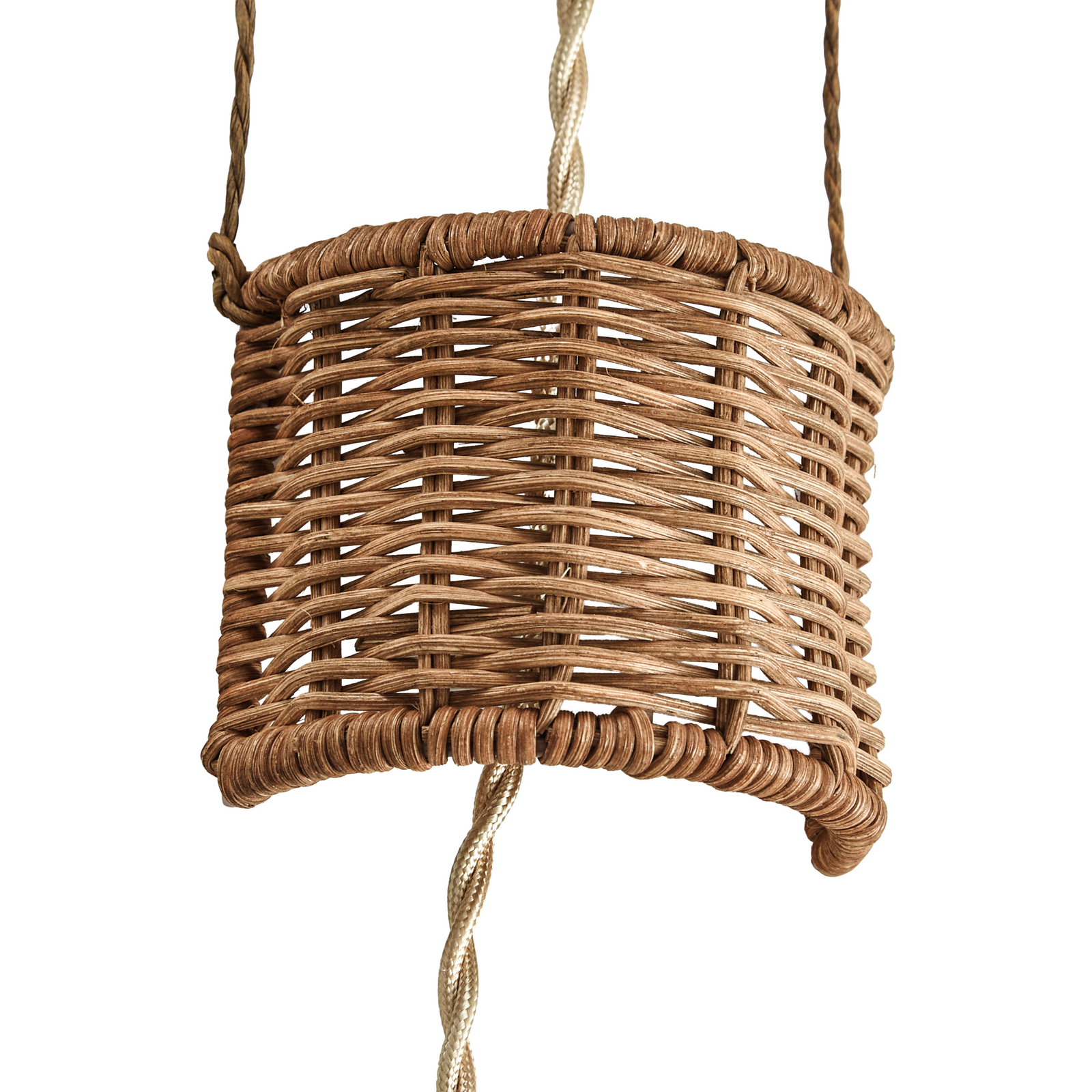 Lampada applique per bambini Aeris, altezza 44 cm, tessuto/rattan, beige, E27 -