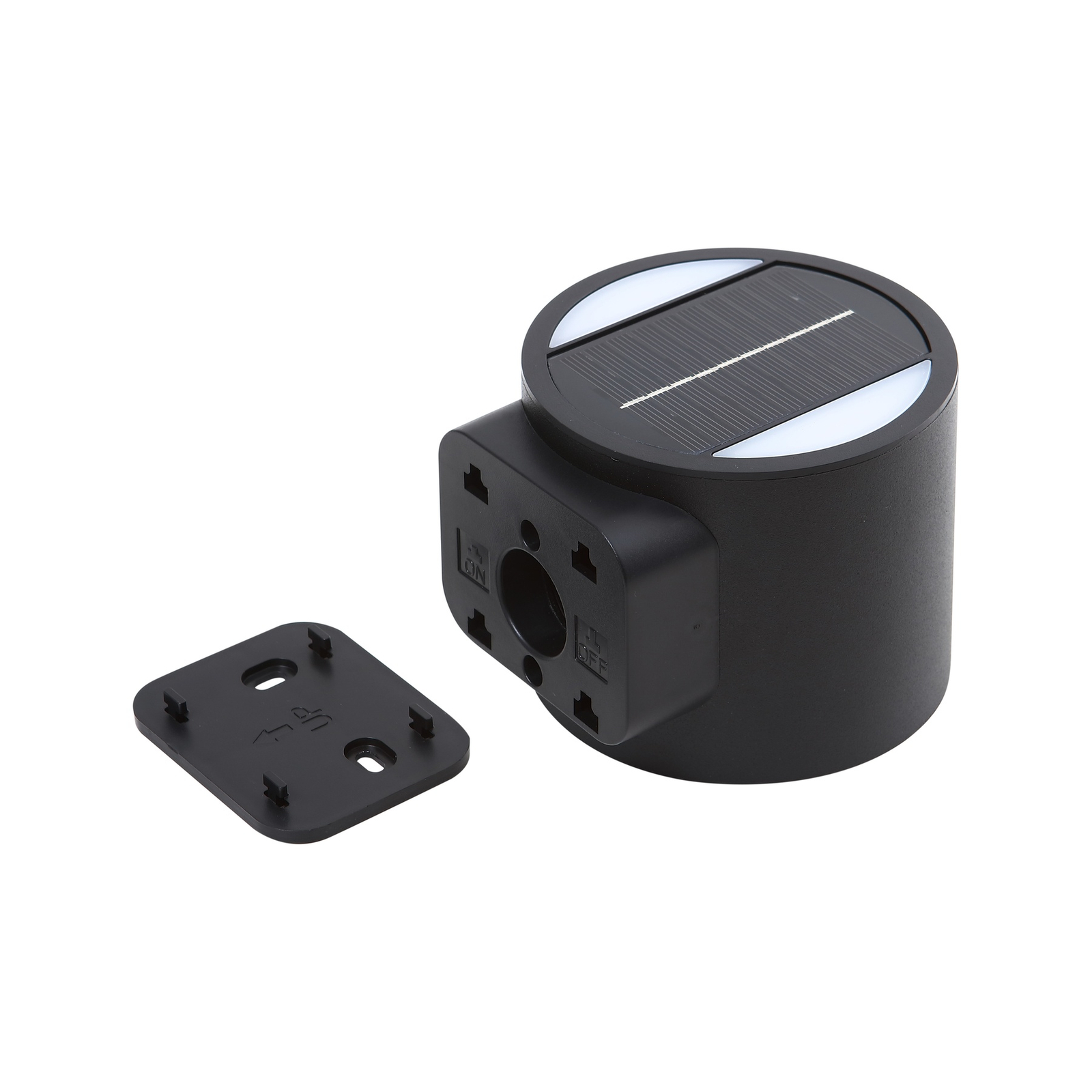 Lindby LED-Solar-Wandleuchte Amren, schwarz, ABS, Sensor