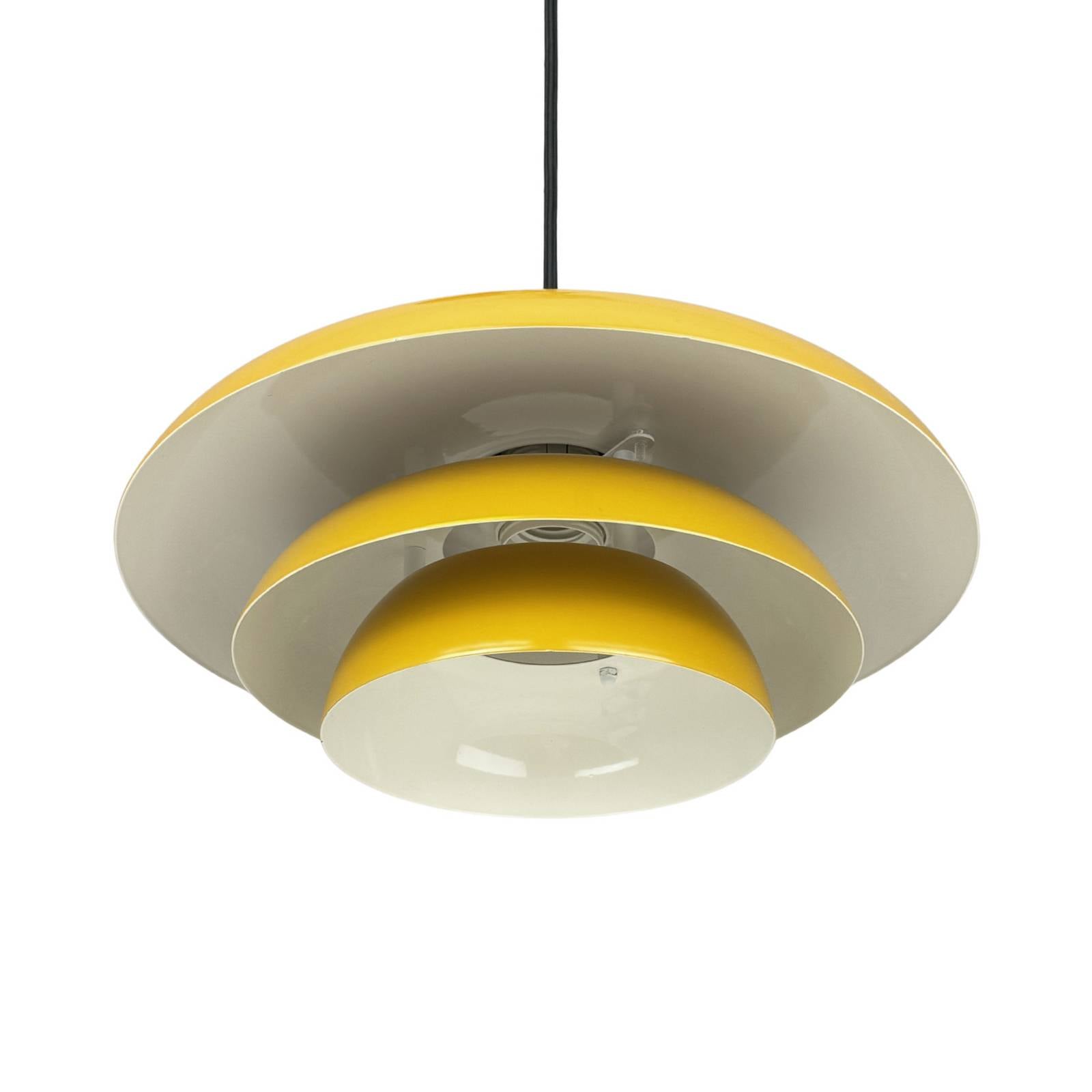 Dyberg Larsen hanglamp Ava, kerriegele, metaal, Ø 31 cm