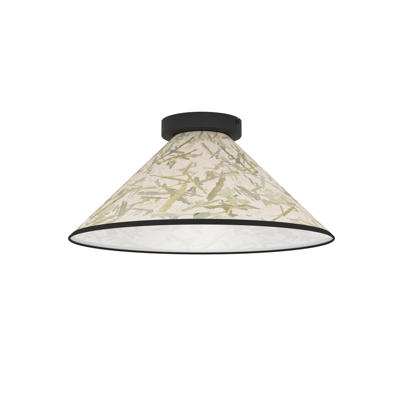 Lampa sufitowa Oxpark, Ø 42 cm, zielona/biała/czarna, tkanina