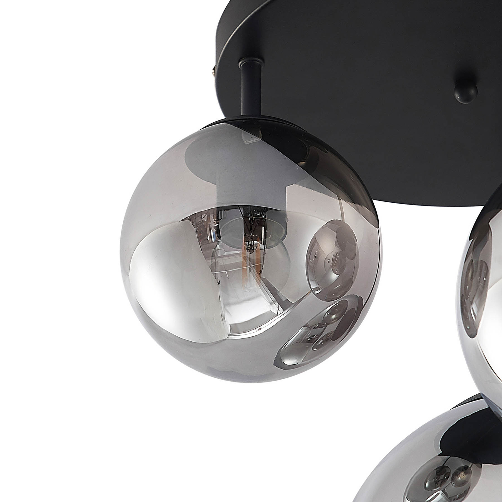 Lindby Teeja ceiling lamp, 3 glass balls grey
