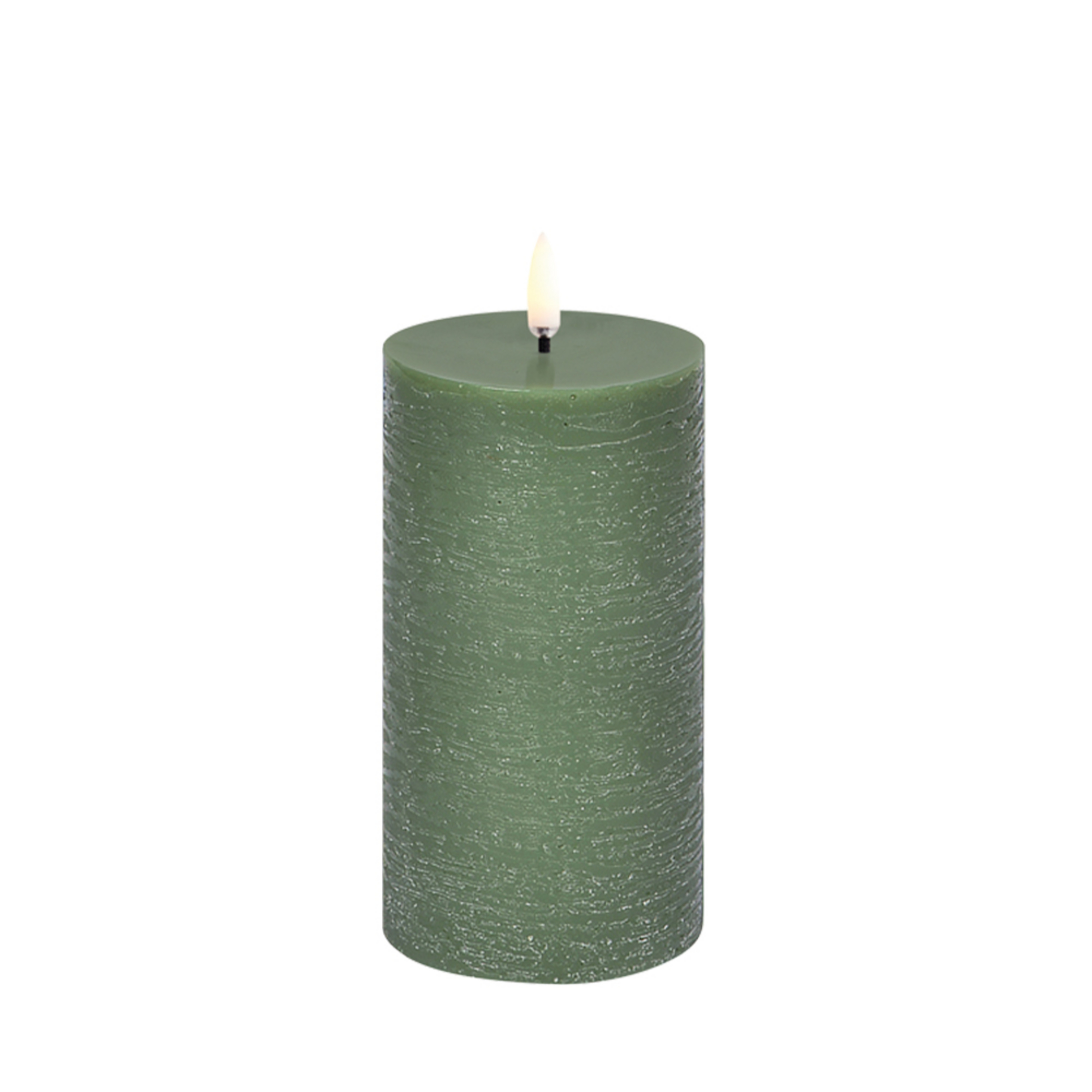 Stumpenkerze LED 7,8x15,2 cm Olive Grün/Rustic - Uyuni Lighting