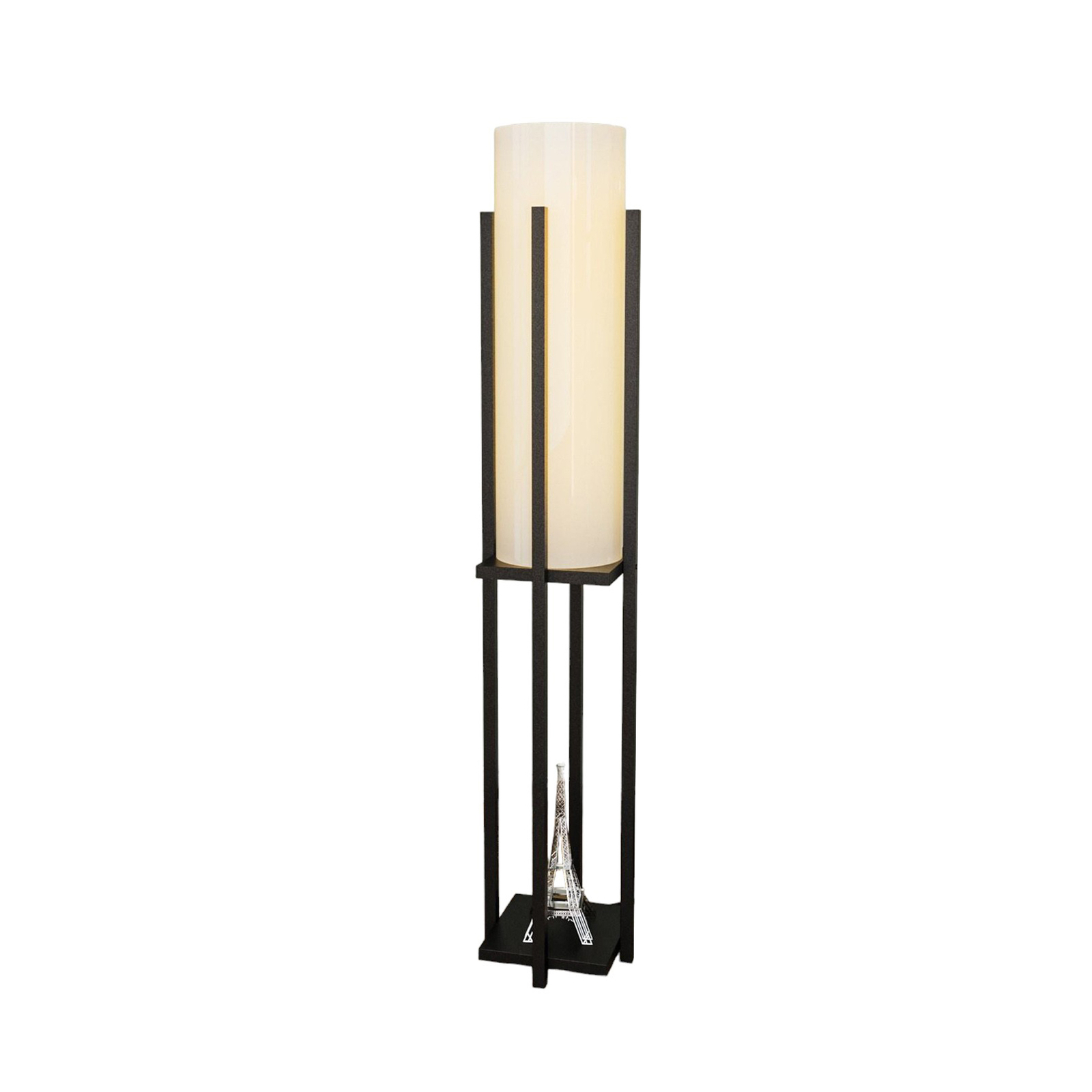 Gulvlampe 8125, sort/hvid, metal/lærred, højde 130 cm