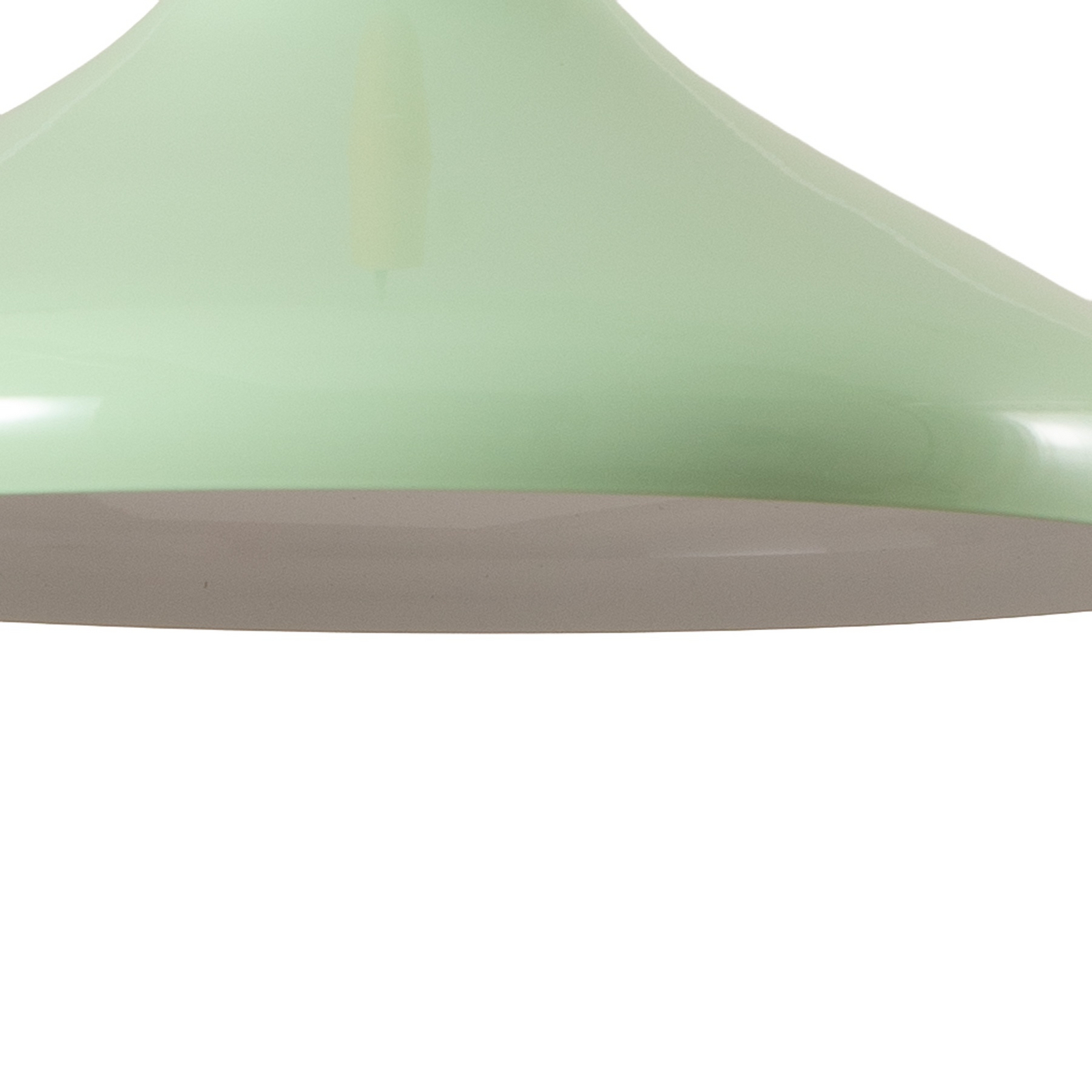 Chris hanging light, mint green/white, Ø 35 cm, metal, wood detail
