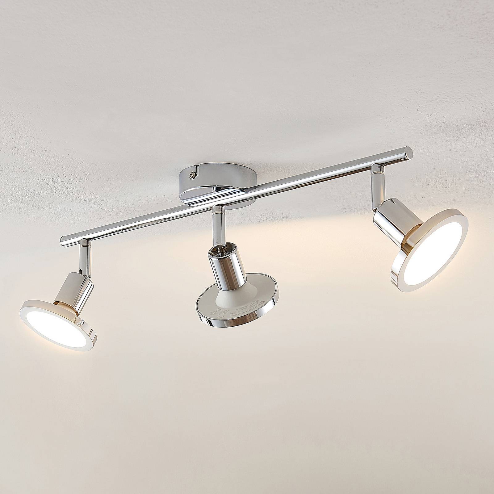Lindby Ayden LED ceiling spotlight, three-bulb - Living / Dining Room - Ceiling Light - Modern - Silver