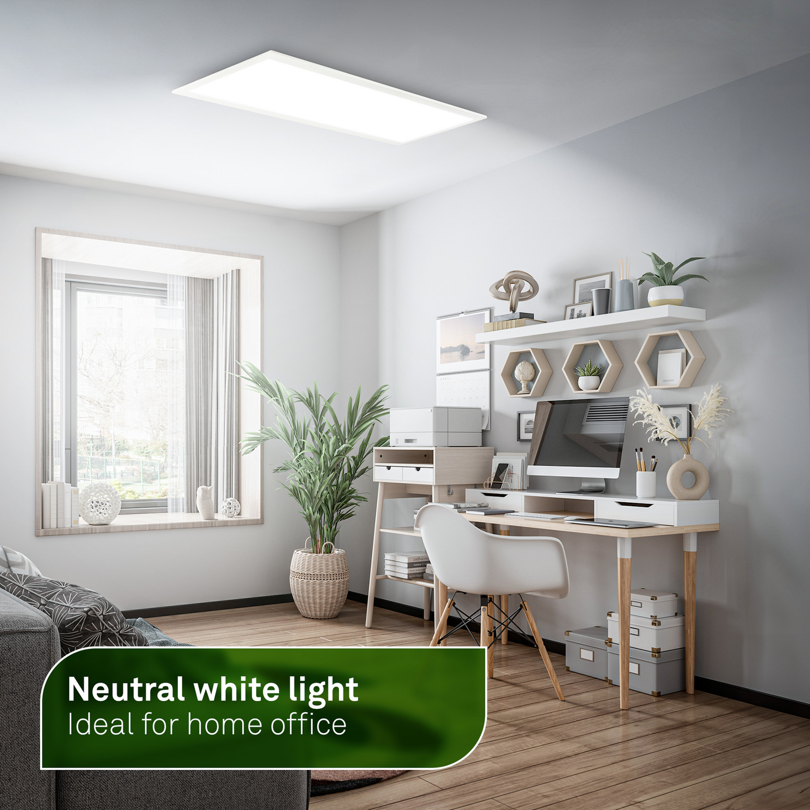 LED panelis Simple A, balts, 100 x 25 cm, metāls, 4000 K