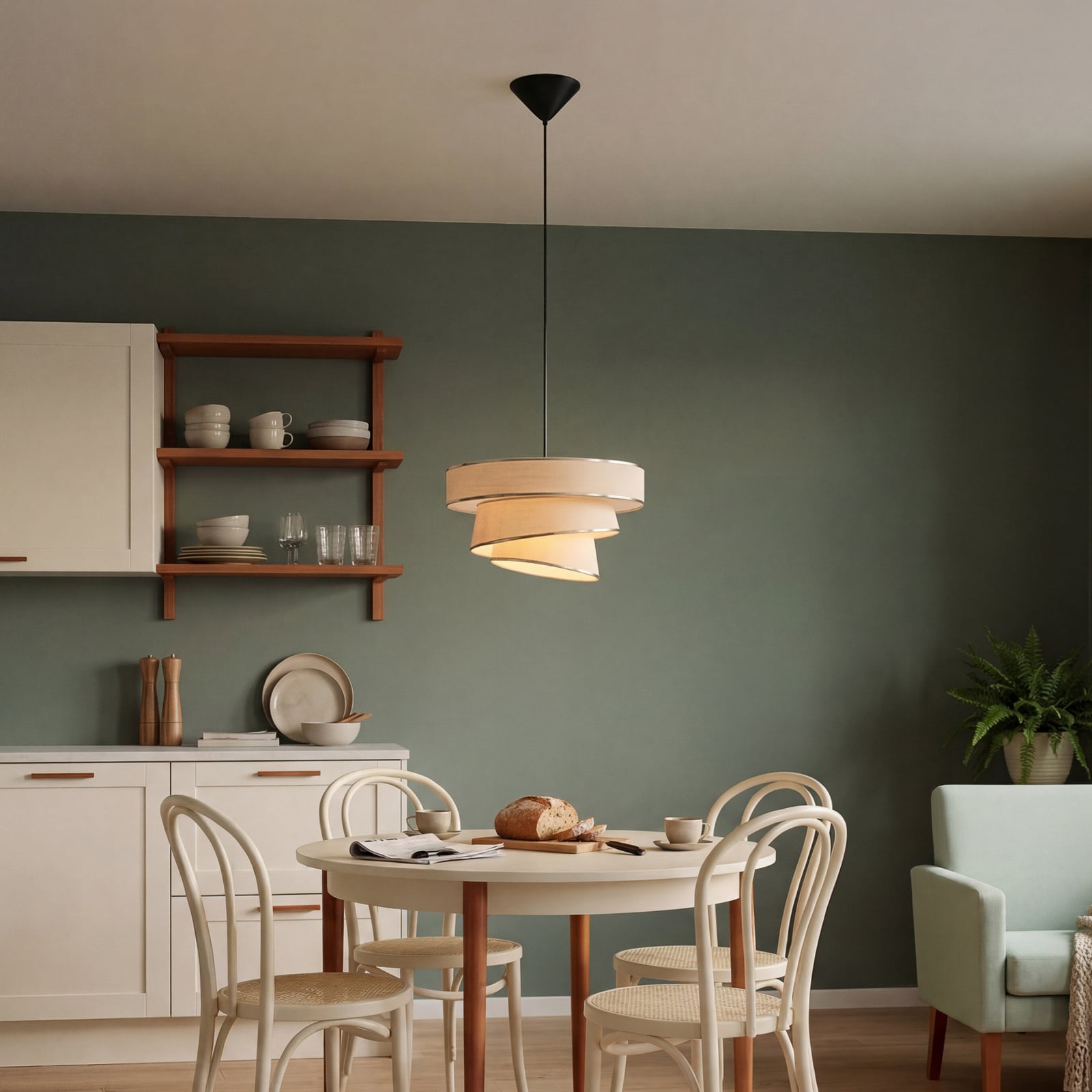 OSRAM hengelampe Decor Glittey, beige, Ø 40 cm, tekstil OSRAM hengelampe Decor Glittey, beige, Ø 40 cm, tekstil