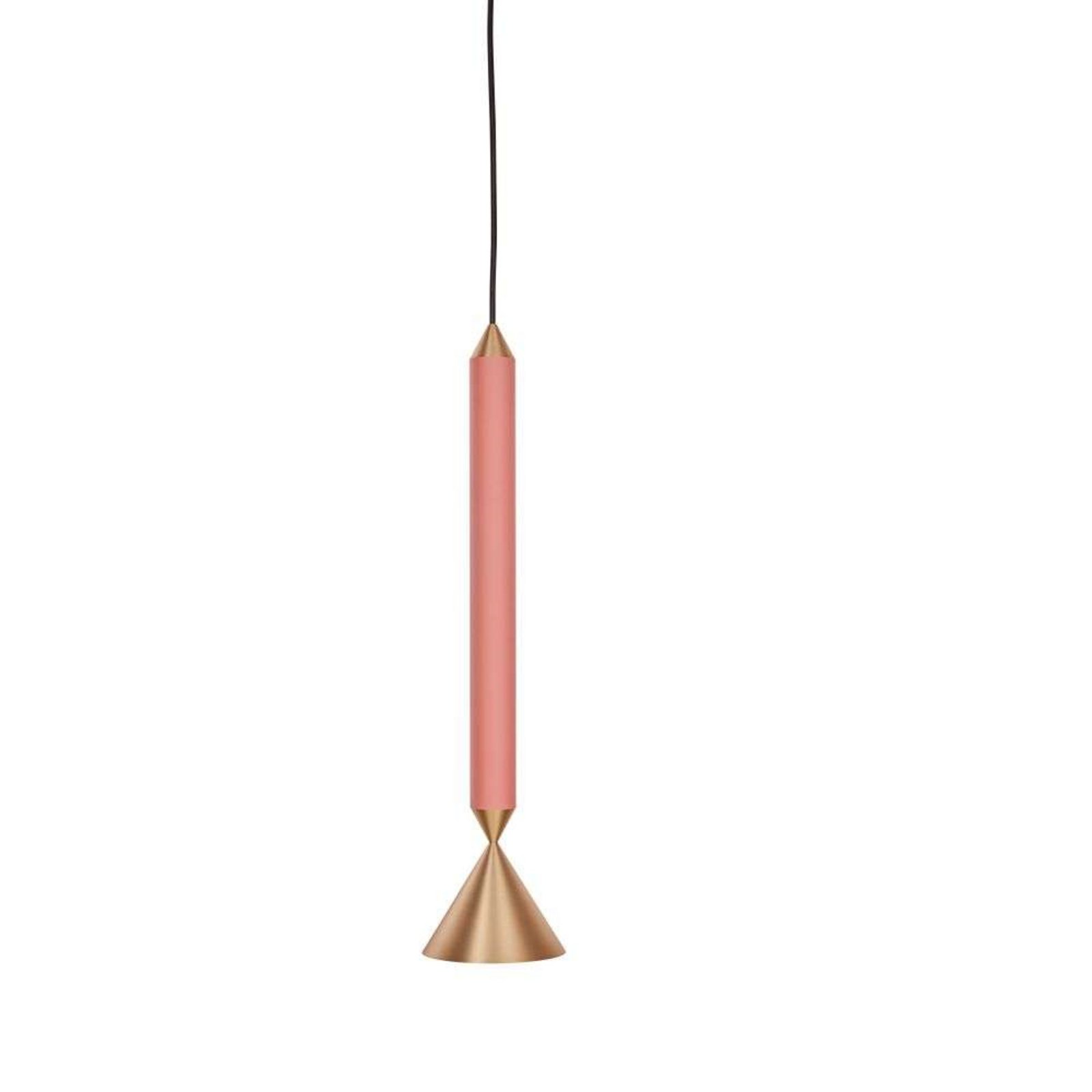 Apollo 39 Závěsné Světlo Coral Pink/Polished Brass - Pholc