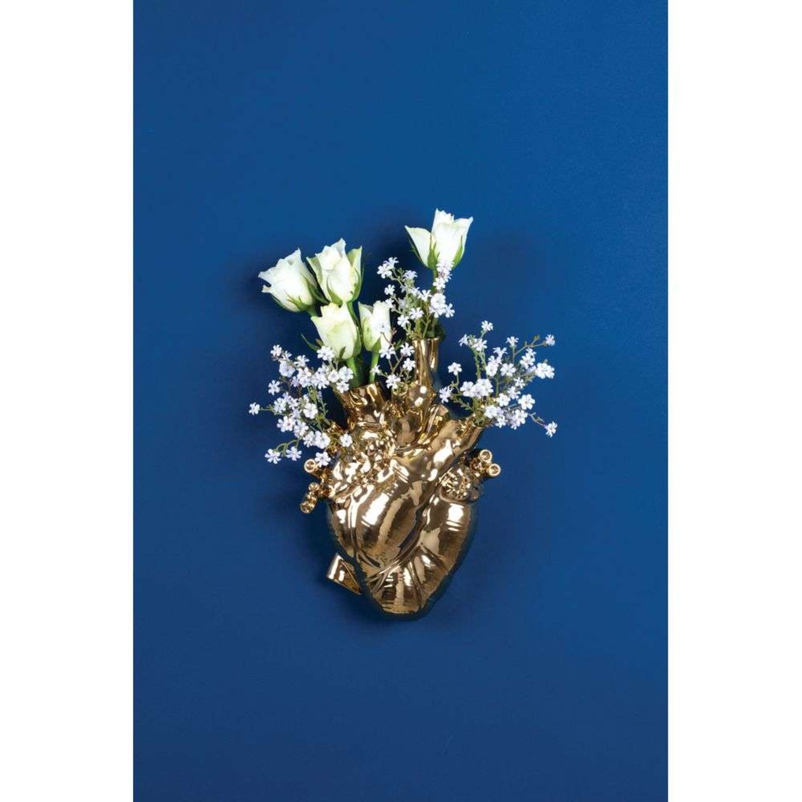 Love In Bloom Gold Porcelain Heart Vase - Seletti