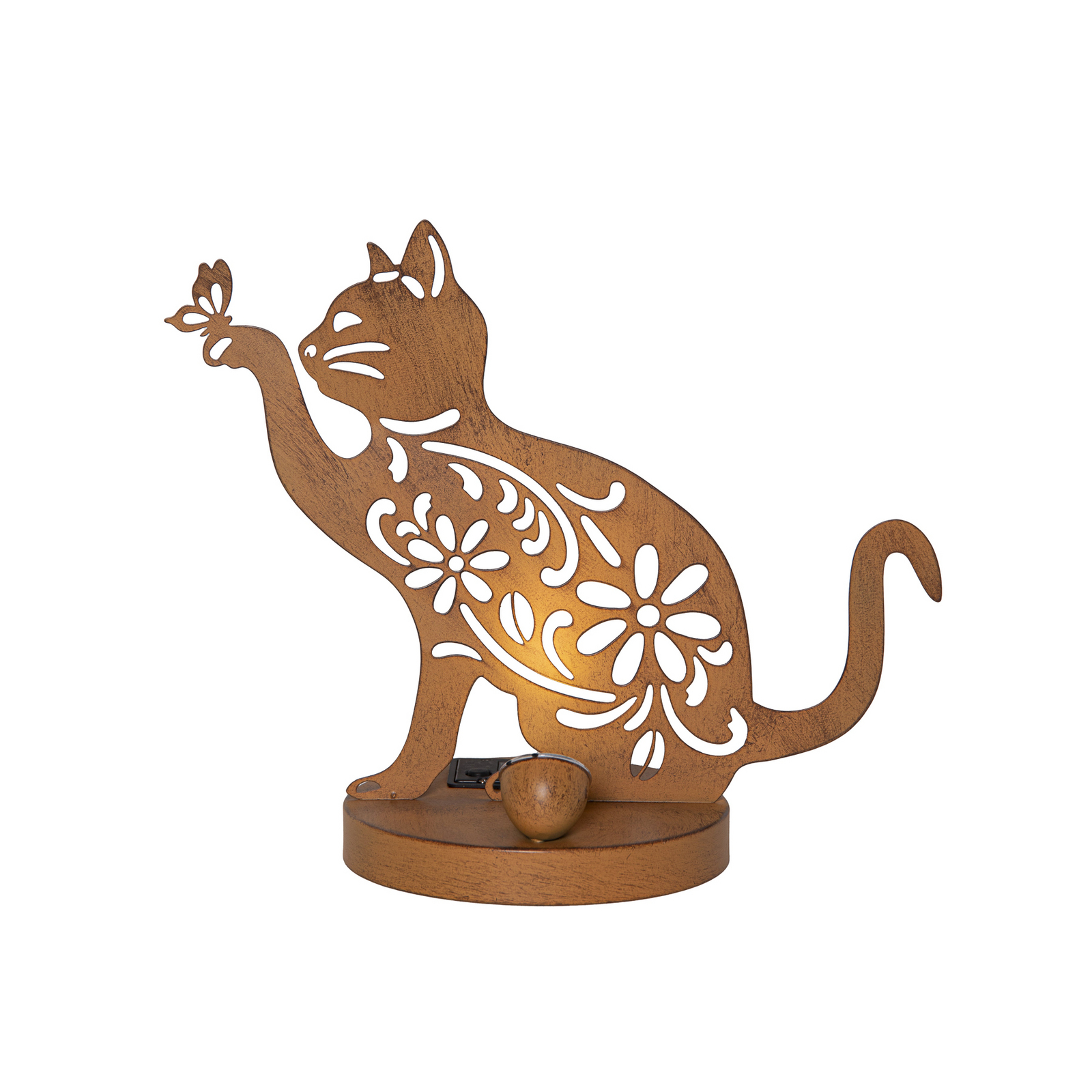 Oxicat LED solar decorative lamp, height 30 cm, rust-coloured, IP44 Oxicat LED solar decorative lamp, height 30 cm, rust-coloured, IP44